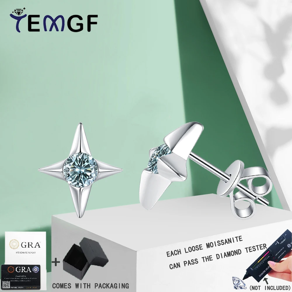 TEMGF 1 Pcs 4mm Moissanite Ear Studs S925 Sterling Silver Unisex Earrings Lovers Fashion Simple Fine Jewelry GRA Certification
TEMGF 1 Pcs 4mm Moissanite Ear Studs S925 Sterling Silver Unisex Earrings Lovers Fashion Simple Fine Jewelry GRA Certification