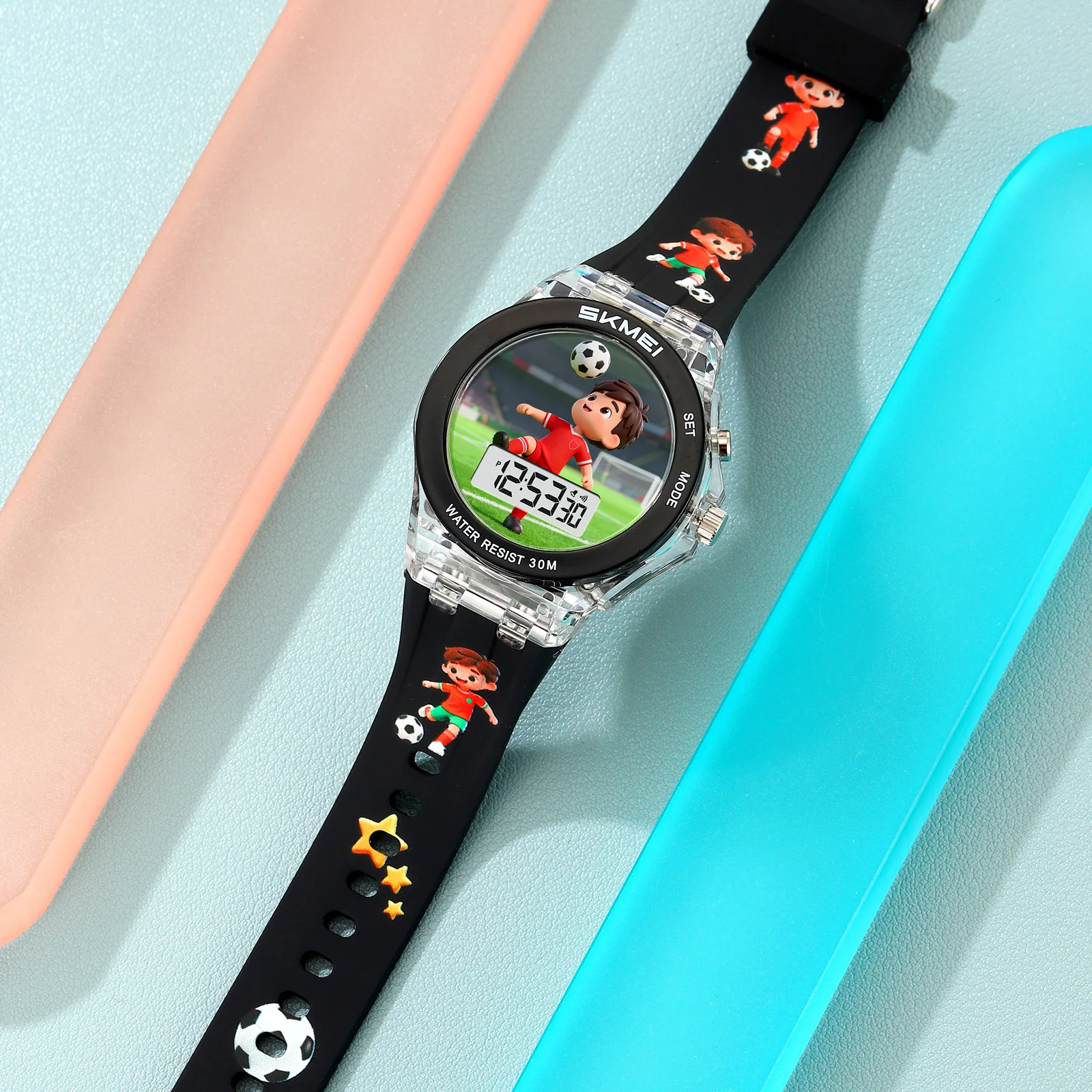 SKMEI 2646 Digital Watch For Kid 30M Waterproof Children's Watch For Boy Girl Cute Cartoon Pattern Alarm Week LED Light Display
SKMEI 2646 Digital Watch For Kid 30M Waterproof Children's Watch For Boy Girl Cute Cartoon Pattern Alarm Week LED Light Display