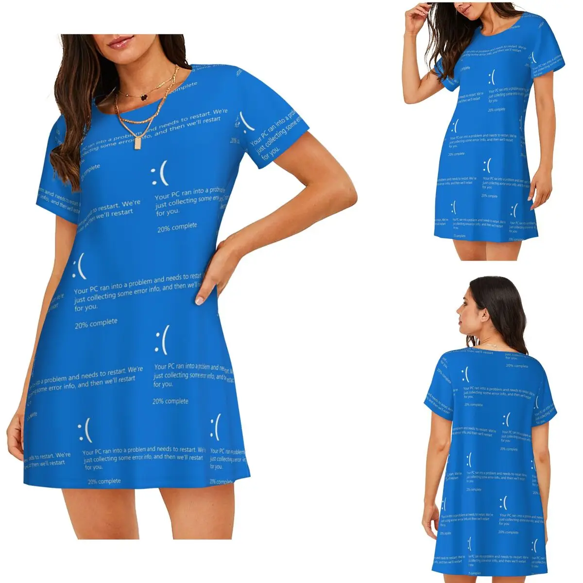Blue Screen Of Death NEW Short Sleeves Nightdress For Sleeping Sleepshirts Women Short Sleeve Nightgowns Soft Pajama Dress
Blue Screen Of Death NEW Short Sleeves Nightdress For Sleeping Sleepshirts Women Short Sleeve Nightgowns Soft Pajama Dress