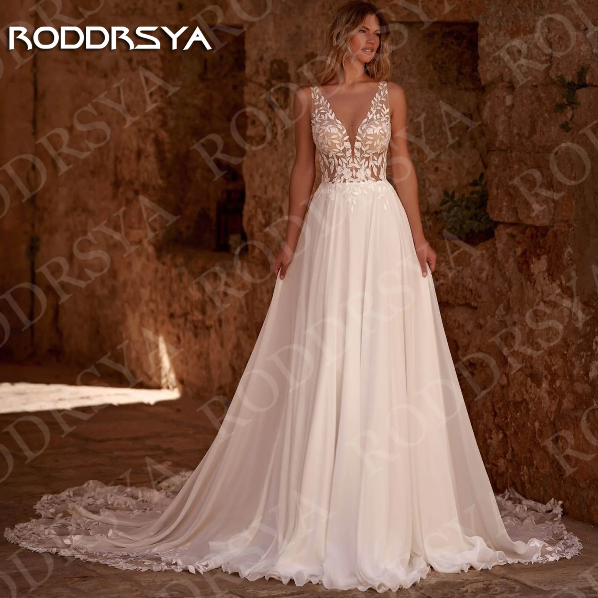 RODDRSYA Bohemian Wedding Dress Elegant Open Back A Line Deep V Neck Lace Appliques Bridal Dresses Customized vestidos de novia
RODDRSYA Bohemian Wedding Dress Elegant Open Back A Line Deep V Neck Lace Appliques Bridal Dresses Customized vestidos de novia