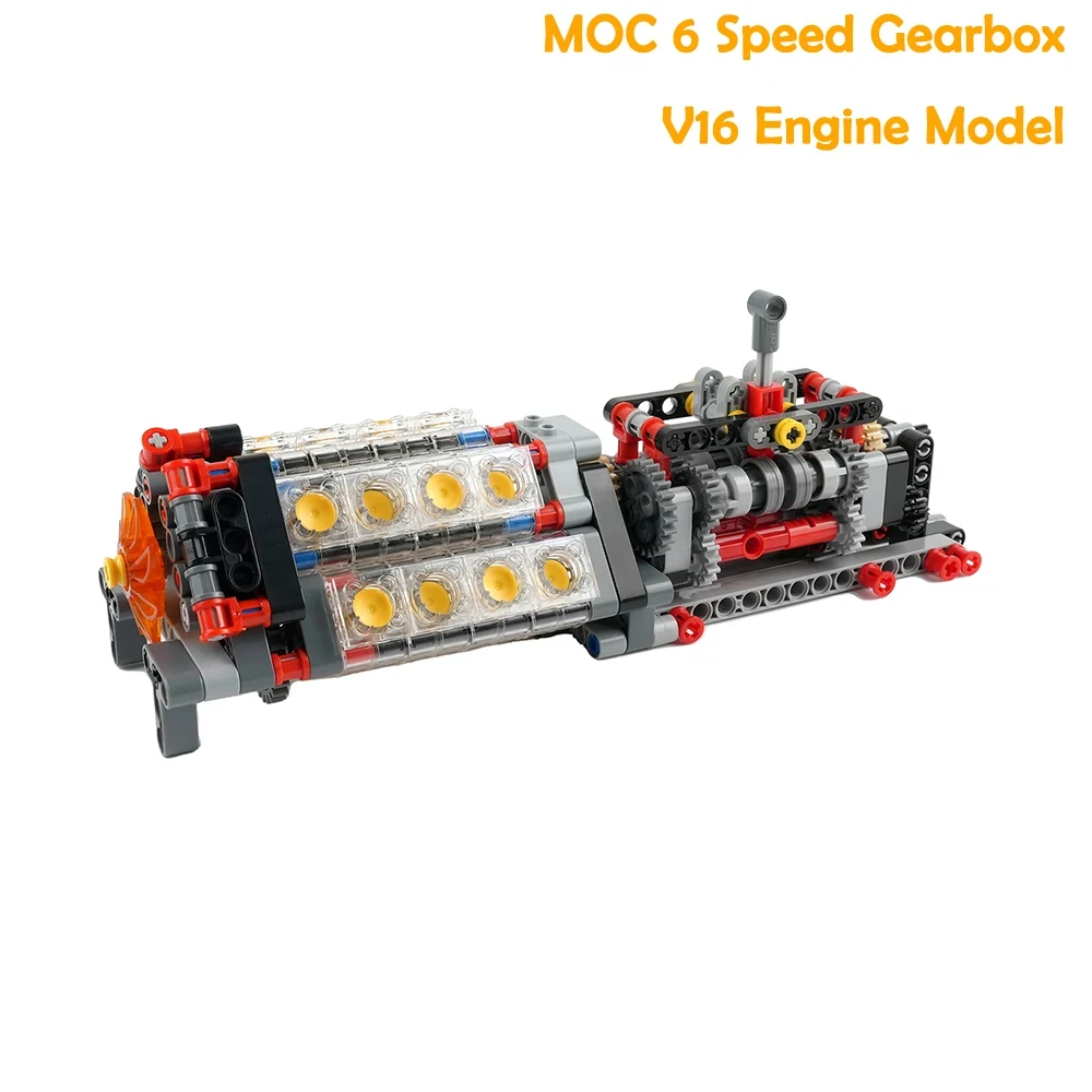 Технический конструктор MOC: 6-ступенчатая коробка передач + модель двигателя V16, мотор с управлением через приложение, блок для батареек АА, строительные блоки, креативная электрическая игрушка DIY
Технический конструктор MOC: 6-ступенчатая коробка передач + модель двигателя V16, мотор с управлением через приложение, блок для батареек АА, строительные блоки, креативная электрическая игрушка DIY