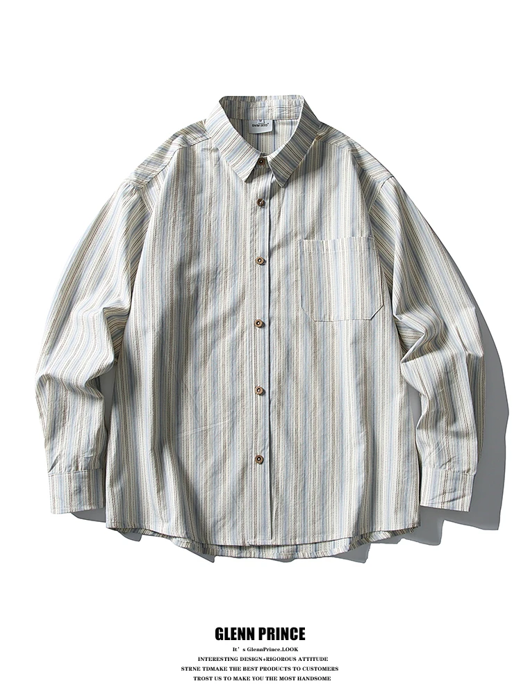 Мужская повседневная рубашка в стиле ретро с вертикальными полосками, весна-осень, хлопок, не требует глажки, уличный стиль, GPstudio
Мужская повседневная рубашка в стиле ретро с вертикальными полосками, весна-осень, хлопок, не требует глажки, уличный стиль, GPstudio