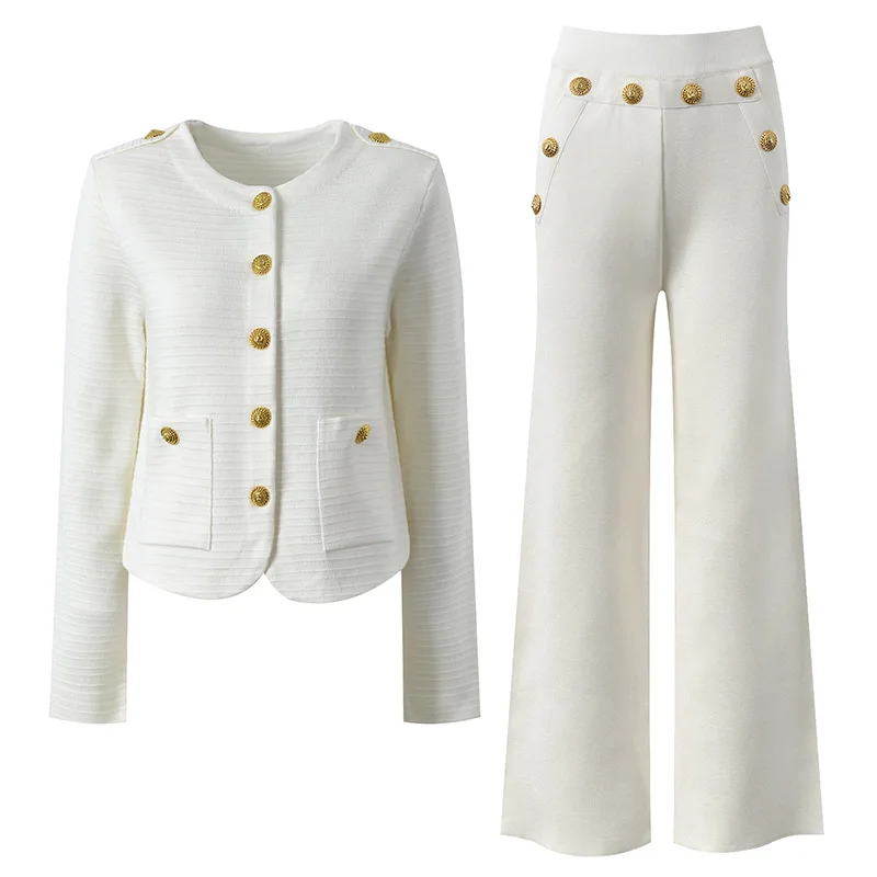 High-End Version Parisian Luxury Long Sve round Ne Open Cardigan Outerwear Wide Leg Pants Set Gold Bule Faionable Wo...
High-End Version Parisian Luxury Long Sve round Ne Open Cardigan Outerwear Wide Leg Pants Set Gold Bule Faionable Wo...