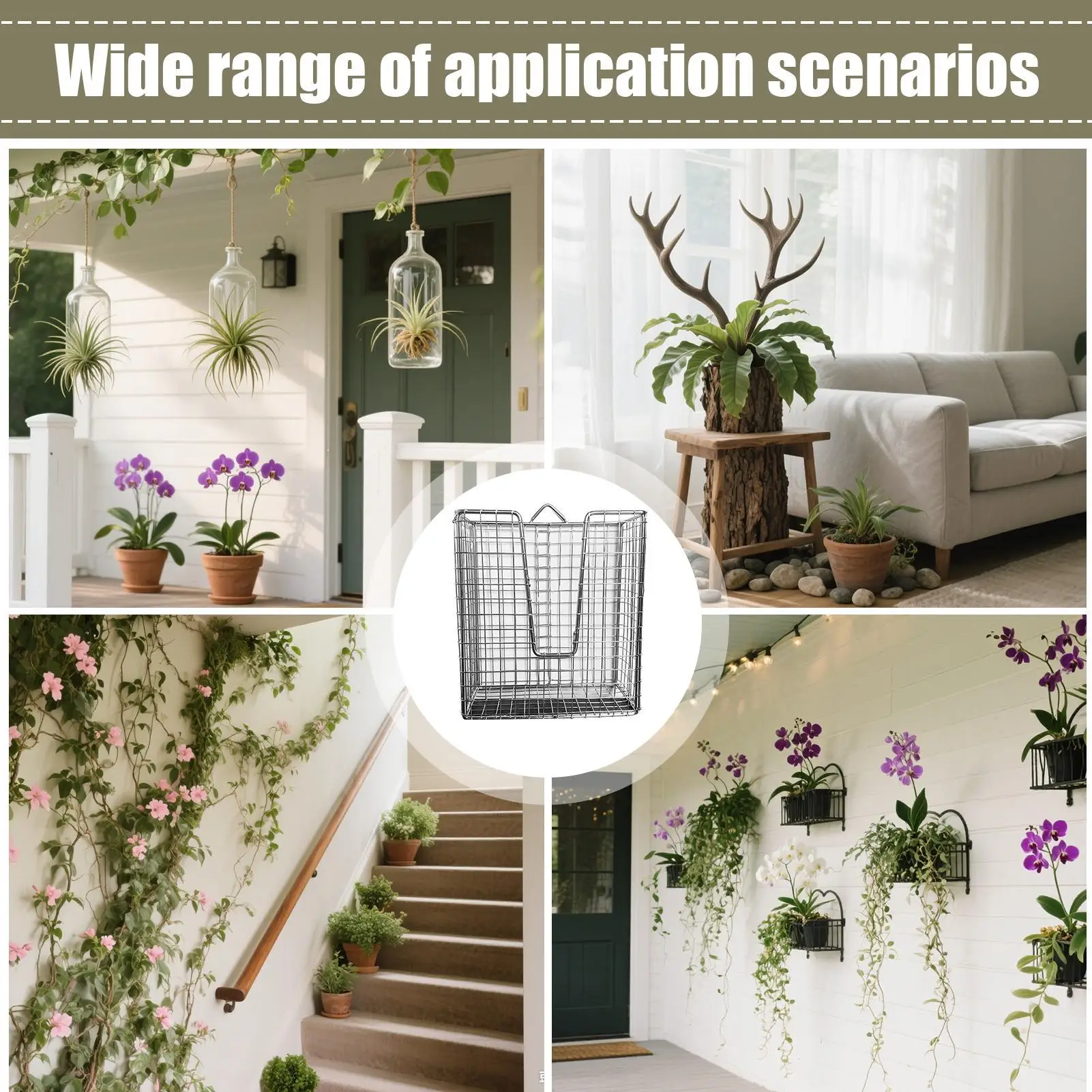 Настенная вешалка для растений, нержавеющая металлическая кашпо для растений, комплект настенной рамы, корзина из нержавеющей стали 304, вертикальная
Настенная вешалка для растений, нержавеющая металлическая кашпо для растений, комплект настенной рамы, корзина из нержавеющей стали 304, вертикальная