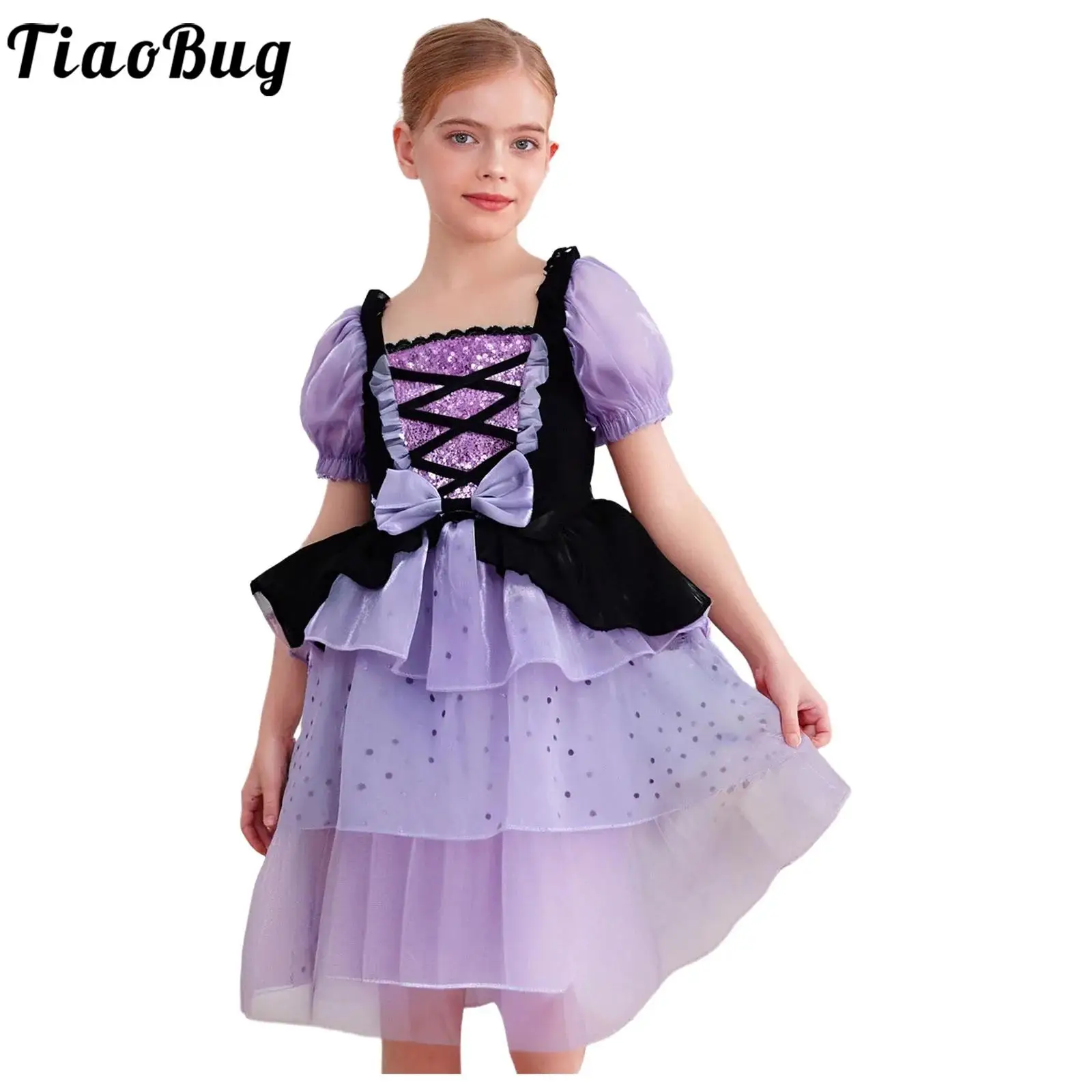 Girls Princess Fancy Performance Costume Tulle Dress Puff Sleeve Bow Layered Tutu Dress for Festival Party Ballet Dancewear
Girls Princess Fancy Performance Costume Tulle Dress Puff Sleeve Bow Layered Tutu Dress for Festival Party Ballet Dancewear