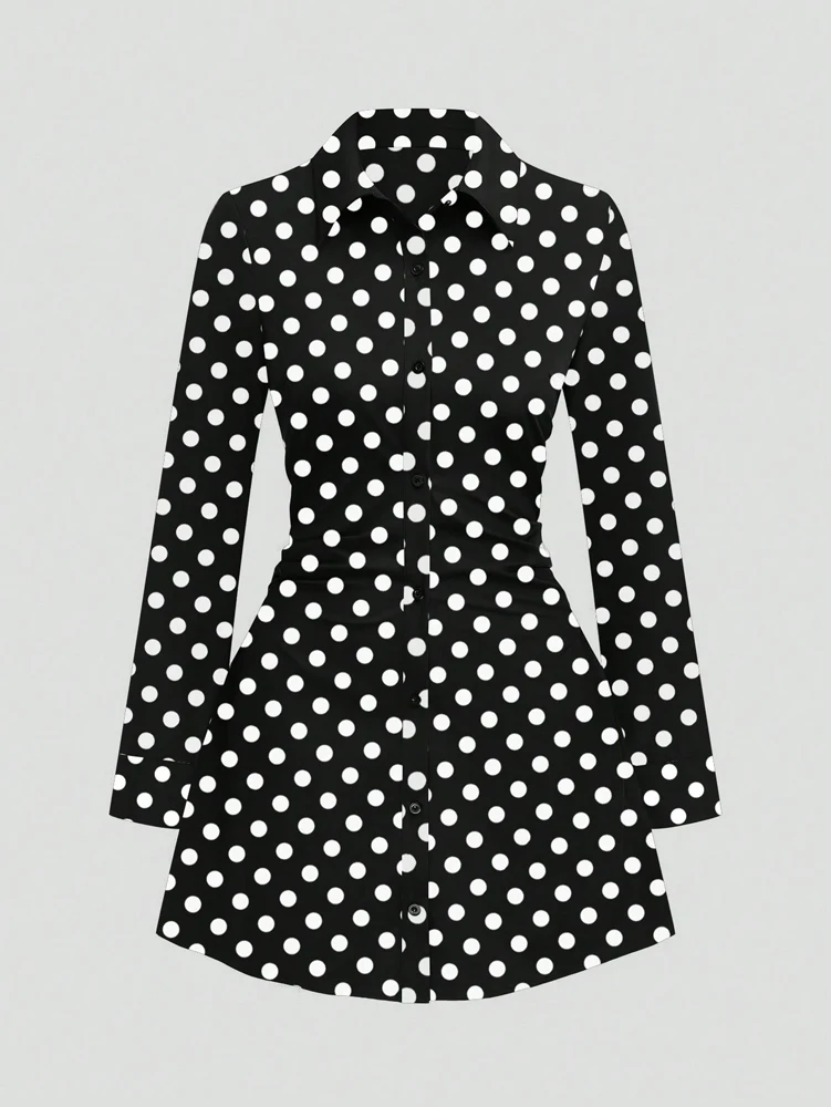 Women Plus Size Polka Dot Shirt Dress Long Sleeve Lapel Collar Button Down Slim Fit Mini Dress Elegant Casual Daily Wear Ladies
Women Plus Size Polka Dot Shirt Dress Long Sleeve Lapel Collar Button Down Slim Fit Mini Dress Elegant Casual Daily Wear Ladies