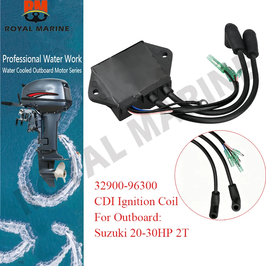 32900-96300 CDI Ignition Coil For Suzuki Outboard Motor 2T 30ELE 30ESE 30MLE DT20ELG DT20ELH DT20ELJ DT20ESG DT20ESH 3290096300
32900-96300 CDI Ignition Coil For Suzuki Outboard Motor 2T 30ELE 30ESE 30MLE DT20ELG DT20ELH DT20ELJ DT20ESG DT20ESH 3290096300