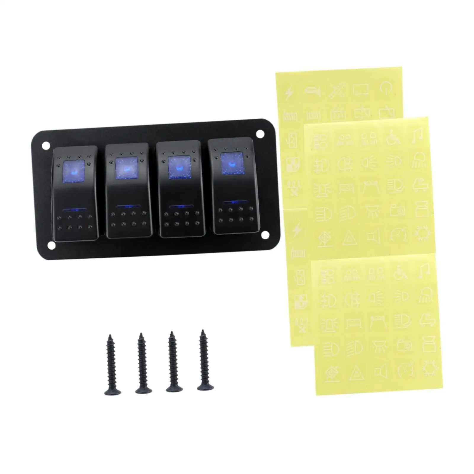Rocker Switch Panel 4 Gang Replaces with Stickers Toggle for Automotive Marine Vehicles Trucks RV
Rocker Switch Panel 4 Gang Replaces with Stickers Toggle for Automotive Marine Vehicles Trucks RV