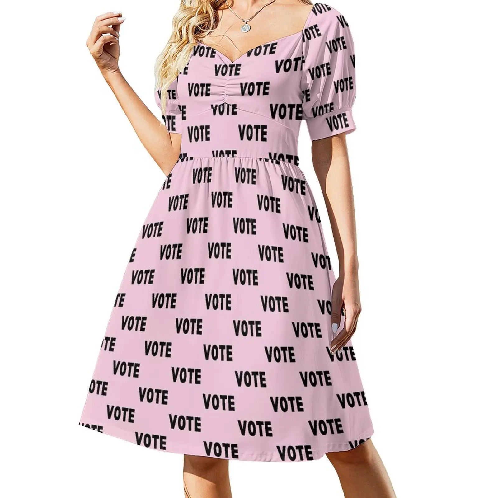 Vote Print Pattern - Light Pink Short-Sleeved Dress women's summer dress 2025 prom dress clothes for women
Vote Print Pattern - Light Pink Short-Sleeved Dress women's summer dress 2025 prom dress clothes for women