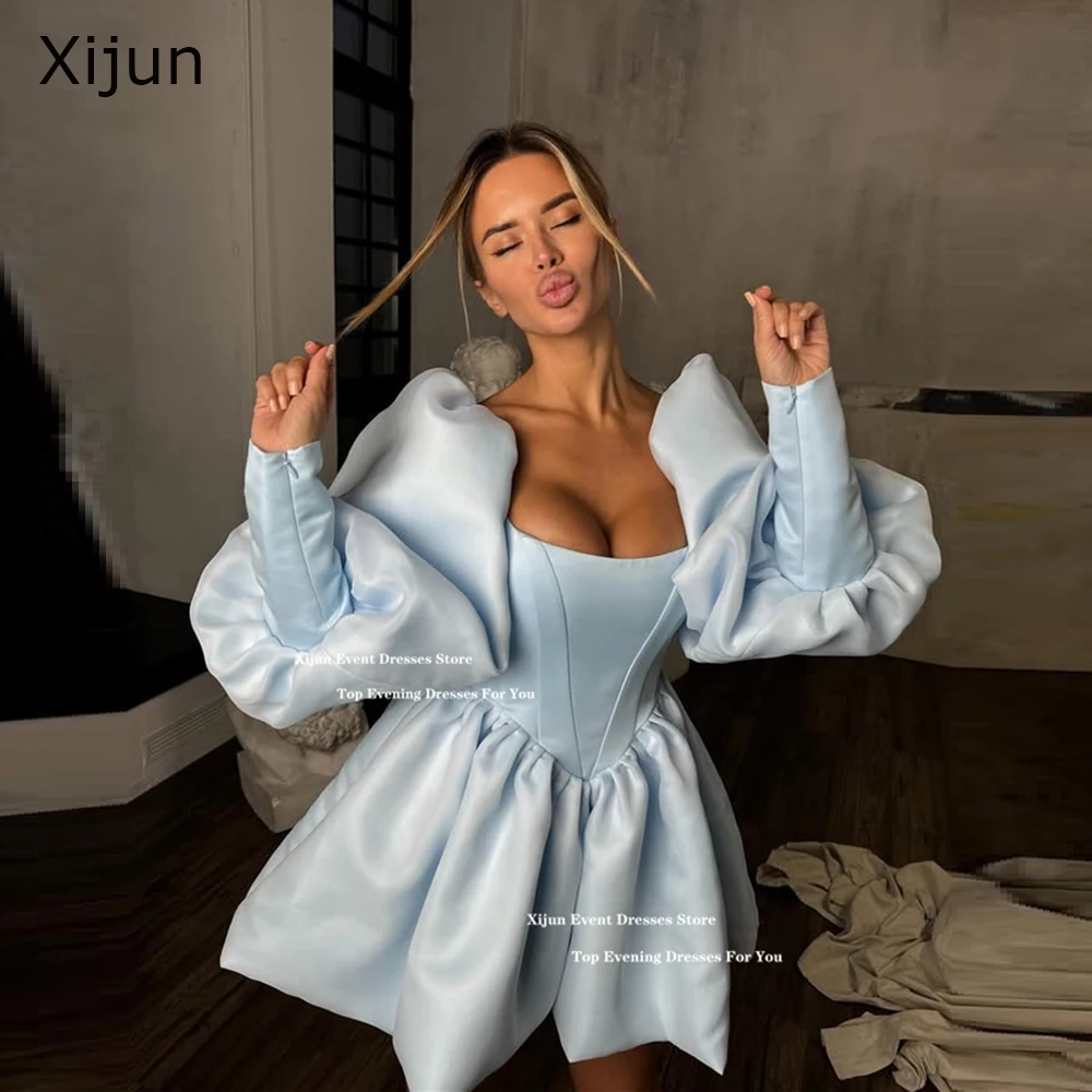 Xijun Современные атласные короткие вечерние платья с пышными рукавами, трапециевидные платья для выпускного вечера, простые платья для дня рождения по индивидуальному заказу
Xijun Современные атласные короткие вечерние платья с пышными рукавами, трапециевидные платья для выпускного вечера, простые платья для дня рождения по индивидуальному заказу