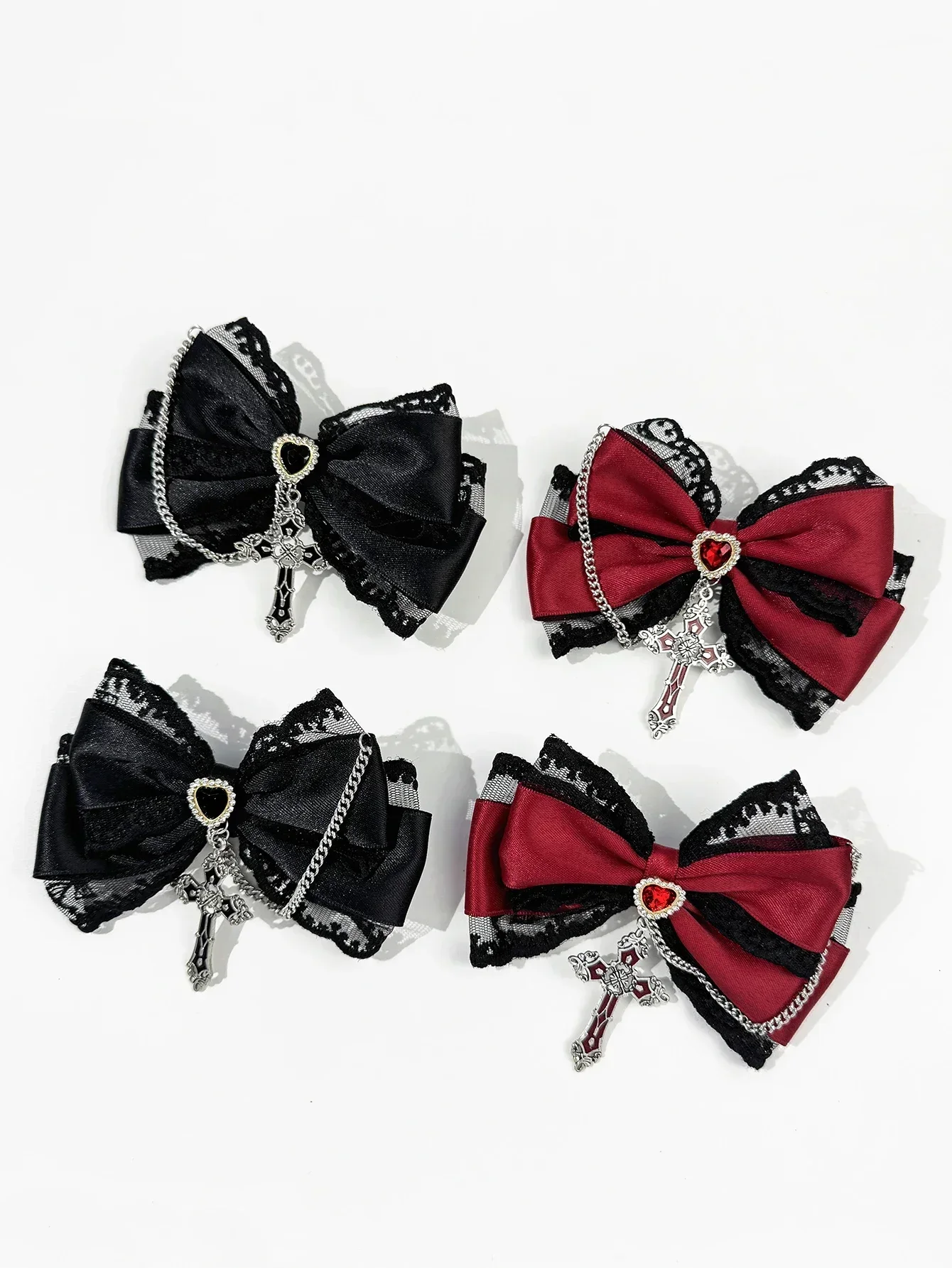 2pcs Ladies' Dark Lolita Gothic Cross Bow Hair Clip Exquisite Line up Hair Accessories Hair Clip
2pcs Ladies' Dark Lolita Gothic Cross Bow Hair Clip Exquisite Line up Hair Accessories Hair Clip