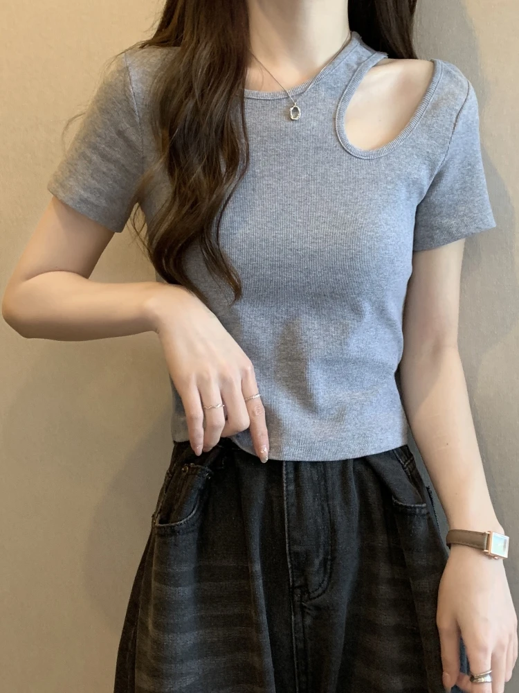 Slimming Design Short Shoulder Bared Sweet And Spicy Small Shirt for plus Size Women Summer Fashion Korean Style Commute Wear
Slimming Design Short Shoulder Bared Sweet And Spicy Small Shirt for plus Size Women Summer Fashion Korean Style Commute Wear