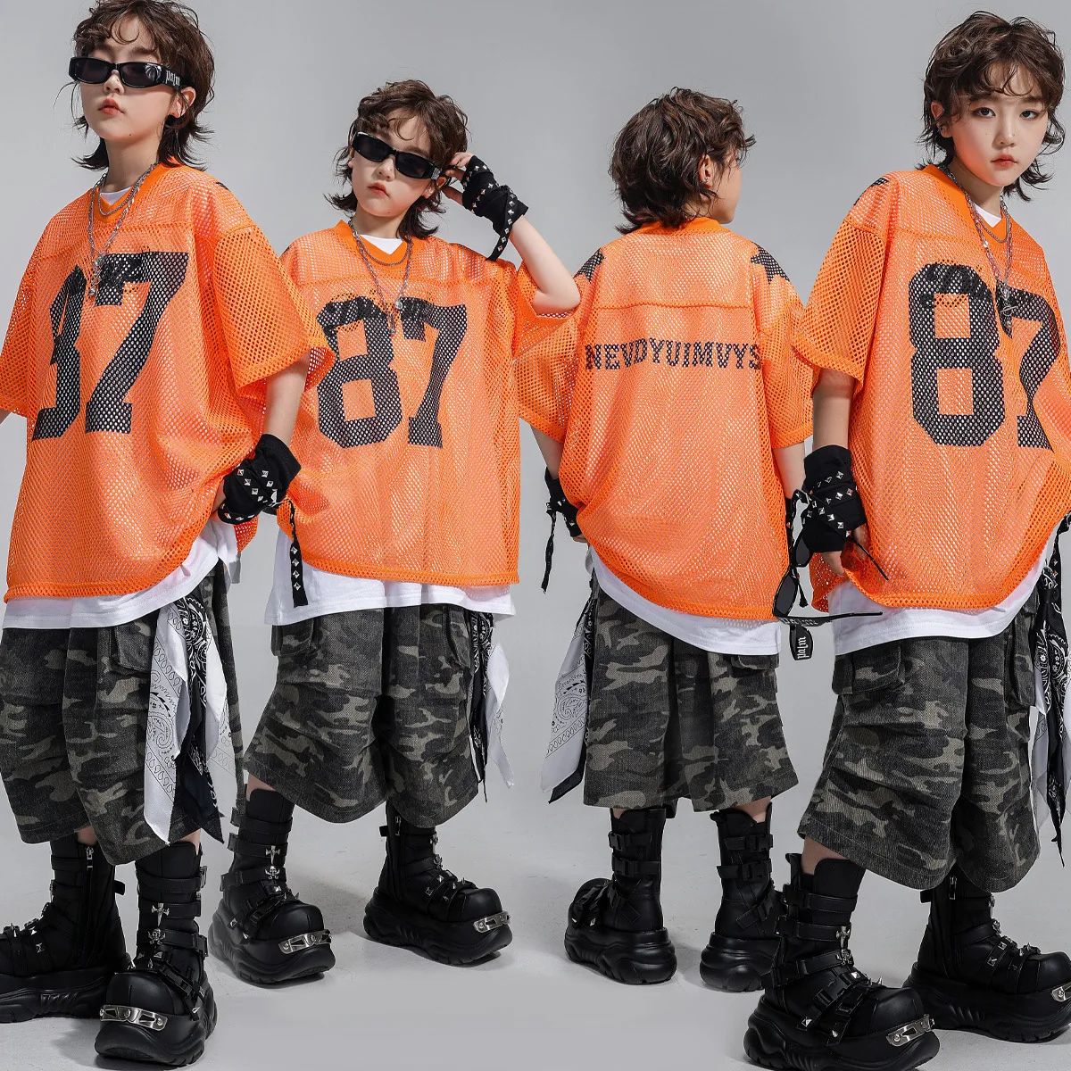 Kid Kpop Hip Hop Clothing Orange V Neck Fishnet T Shirt Top Camouflage Cargo Shorts for Girl Boy Jazz Dance Wear Costume Clothes
Kid Kpop Hip Hop Clothing Orange V Neck Fishnet T Shirt Top Camouflage Cargo Shorts for Girl Boy Jazz Dance Wear Costume Clothes