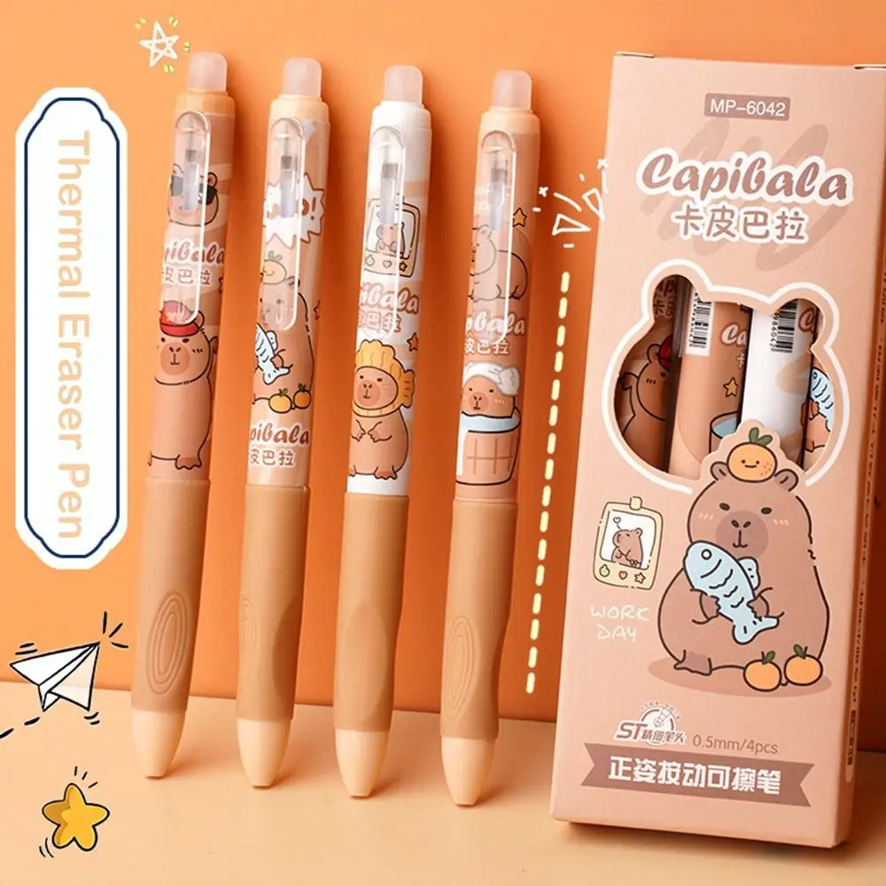 4PCS Cute Capybara Panda Erasable Pen Blue/Black Ink Aesthetic Thermal Eraser Pen Signature Writing 0.5mm Gel Pen School Office
4PCS Cute Capybara Panda Erasable Pen Blue/Black Ink Aesthetic Thermal Eraser Pen Signature Writing 0.5mm Gel Pen School Office