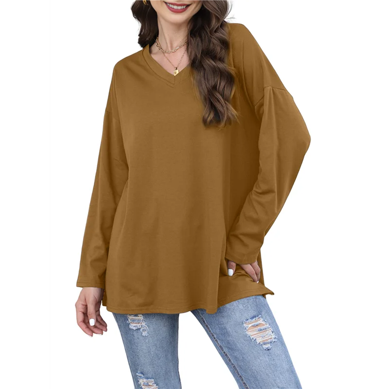 ABRT-Womens Tops Long Sleeve V Neck Casual Tunic Tops Basic Shirts Loose Fit Blouse
ABRT-Womens Tops Long Sleeve V Neck Casual Tunic Tops Basic Shirts Loose Fit Blouse