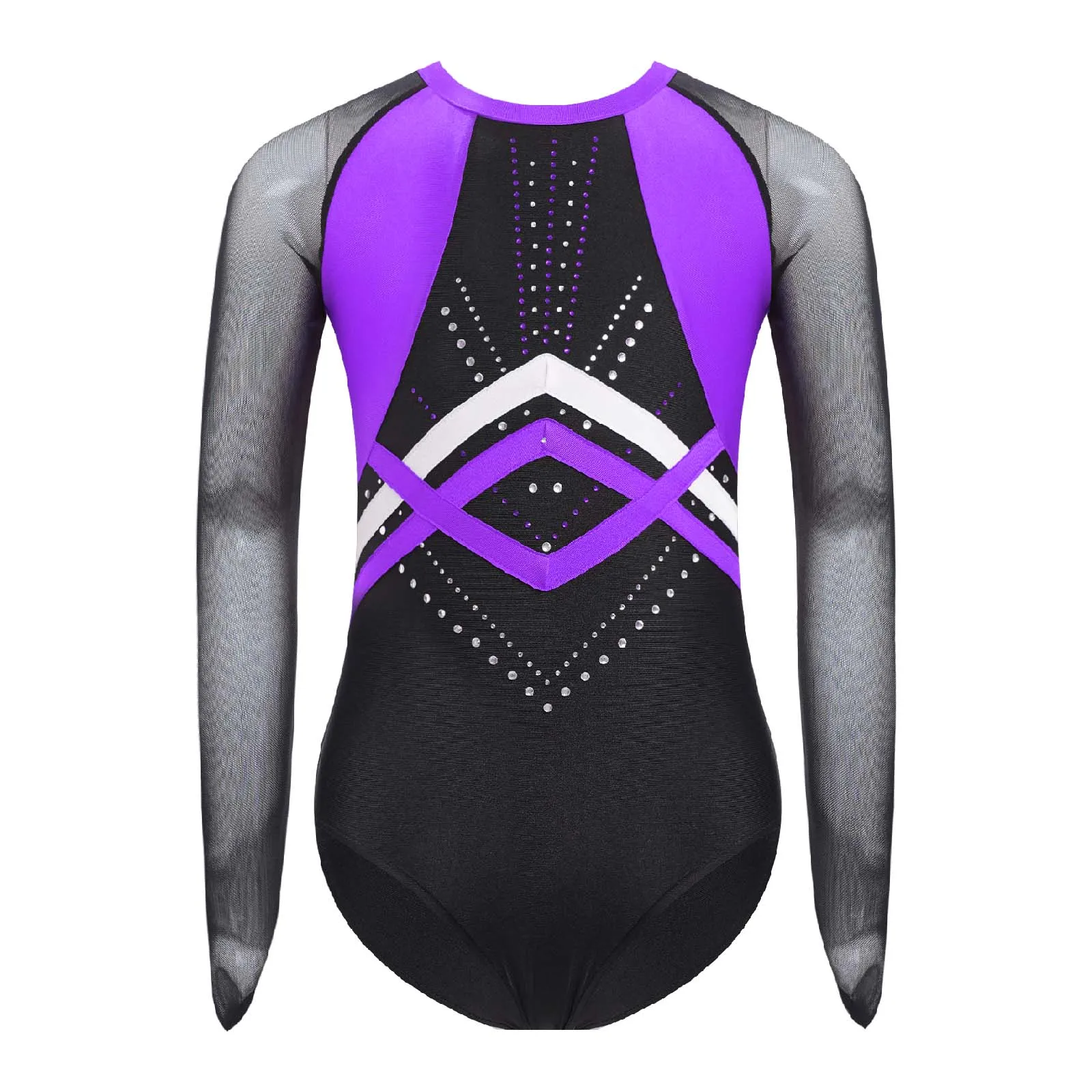 Kids Girls Gymnastics Leotards Sheer Mesh Color Block Patchwork Shiny Rhinestones Long Sleeve Bodysuit Figure Skating Unitards
Kids Girls Gymnastics Leotards Sheer Mesh Color Block Patchwork Shiny Rhinestones Long Sleeve Bodysuit Figure Skating Unitards