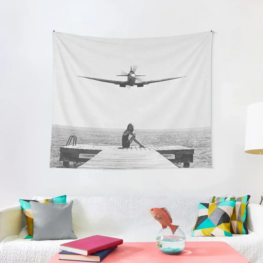 Steady As She Goes; aircraft coming in for an island landing black and white photography- photographs Tapestry
Steady As She Goes; aircraft coming in for an island landing black and white photography- photographs Tapestry