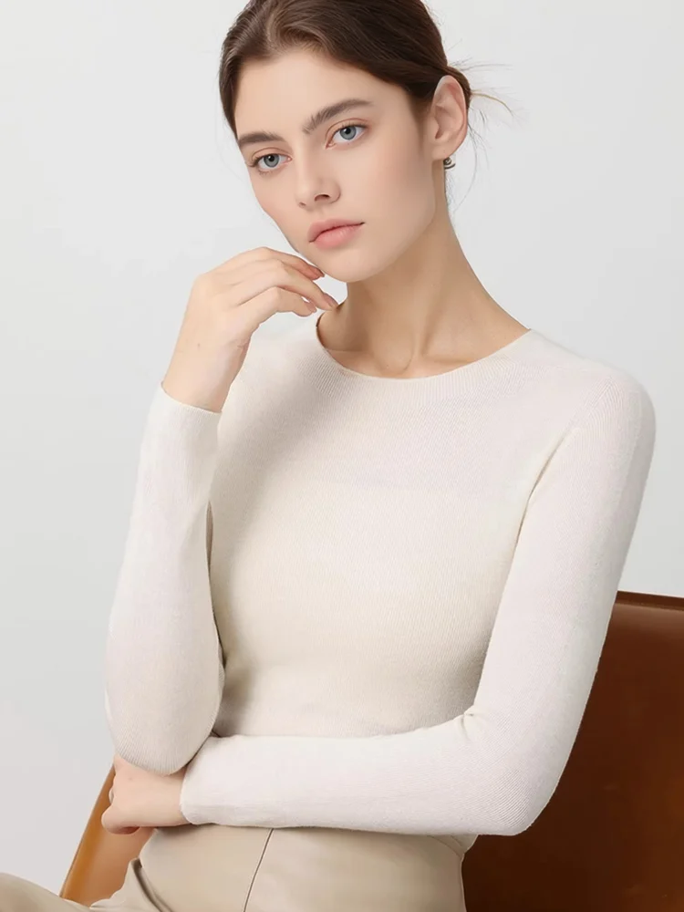 Женский шерстяной вязаный джемпер с длинным рукавом и круглым вырезом, облегающий базовый слой, модный цельный комбинезон
Женский шерстяной вязаный джемпер с длинным рукавом и круглым вырезом, облегающий базовый слой, модный цельный комбинезон