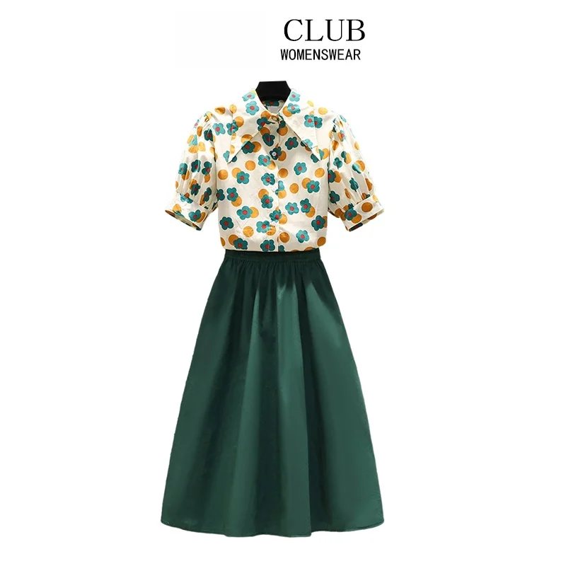 Slimming Effect Summer Shirt Skirt Set plus Size Women Fashionable Young Looking Long Sleeve Loose Fit Korean Style Casual Wear
Slimming Effect Summer Shirt Skirt Set plus Size Women Fashionable Young Looking Long Sleeve Loose Fit Korean Style Casual Wear