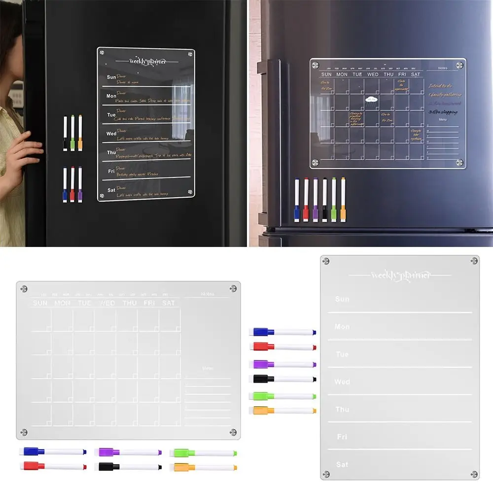 Clear Acrylic Magnetic Fridge Sticker Calendar Board Planner Weekly Schedule Dry Erase Message Board for Home School Office
Clear Acrylic Magnetic Fridge Sticker Calendar Board Planner Weekly Schedule Dry Erase Message Board for Home School Office