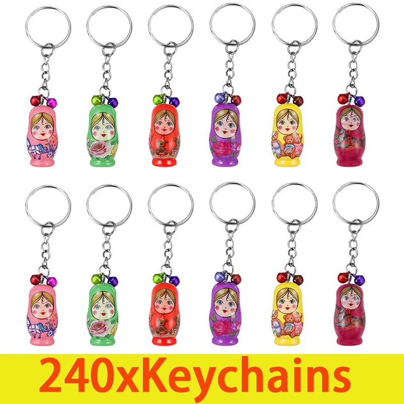 240Pcs Wood Nesting Doll Keychain Pendant Ornament Matryoshka Russian Stacking Doll Ornaments Keyring for Handbag Purse
240Pcs Wood Nesting Doll Keychain Pendant Ornament Matryoshka Russian Stacking Doll Ornaments Keyring for Handbag Purse