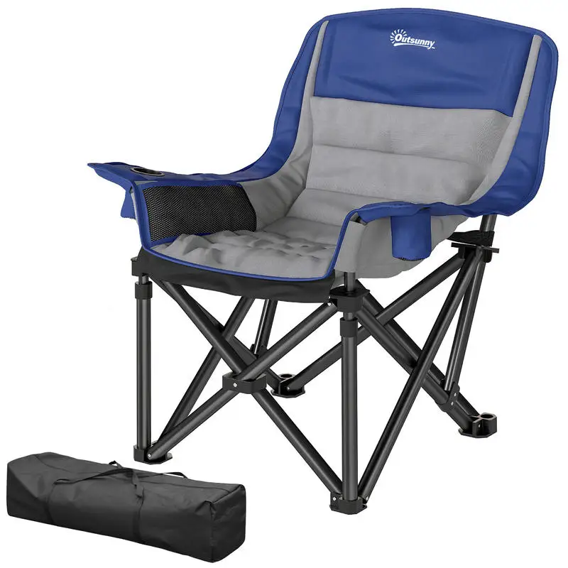 Outsunny Camping Chair for Adults, Portable Folding Camping Chair with Side Pockets, Cup Holders, Carry Bag, Blue and Gray
Outsunny Camping Chair for Adults, Portable Folding Camping Chair with Side Pockets, Cup Holders, Carry Bag, Blue and Gray