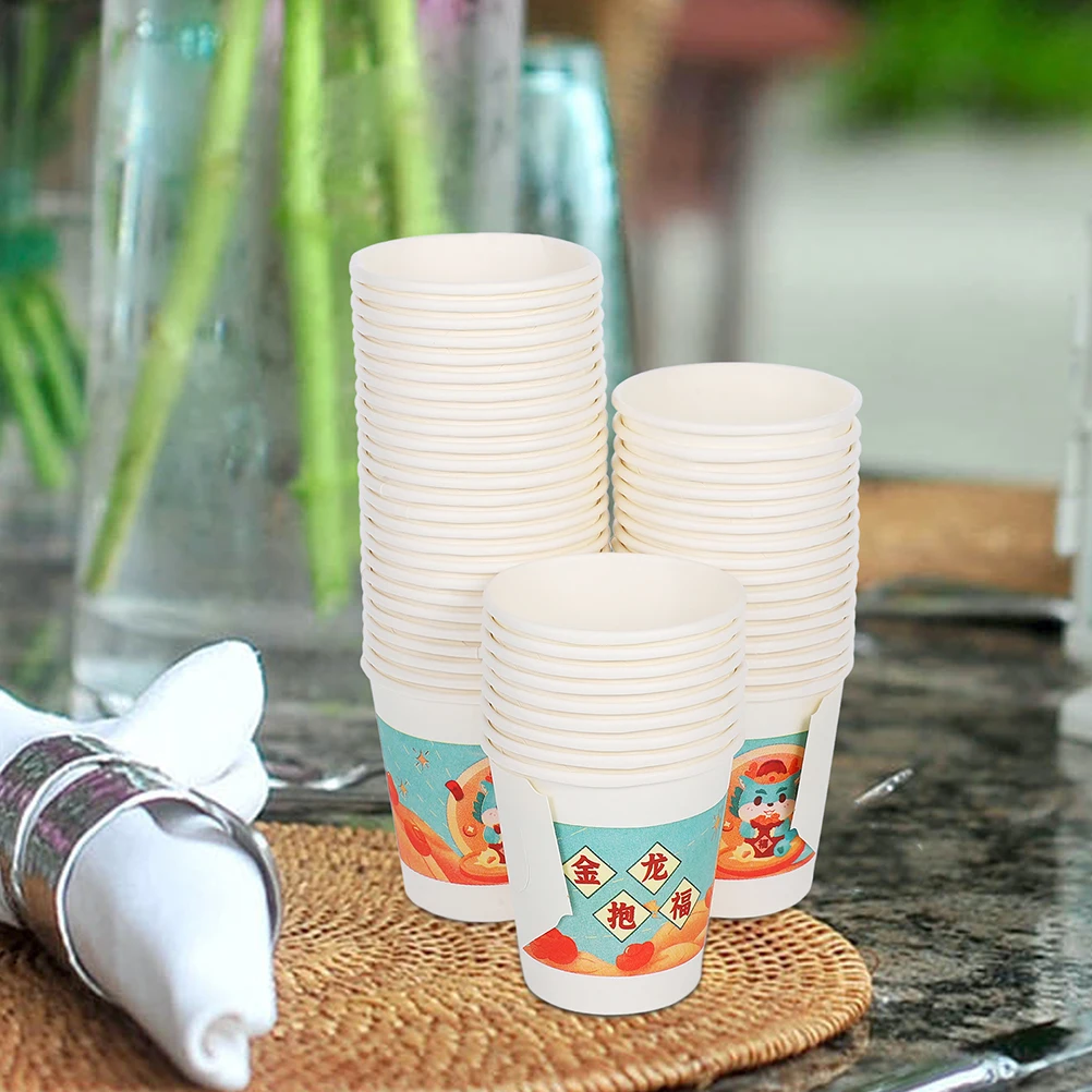 100pcs Handled Paper Cups Heat Resistant Sturdy Reusable Disposable Chinese Wedding Party Banquet Cups Dragon Pattern for New
100pcs Handled Paper Cups Heat Resistant Sturdy Reusable Disposable Chinese Wedding Party Banquet Cups Dragon Pattern for New