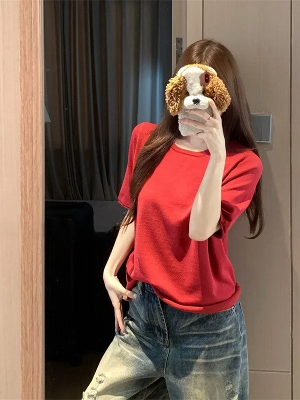 plus Size Women's Color Short Sleeve Knitted Top Loose Fit Casual Pullover Summer New Style Fashion plus Size Knitwear
plus Size Women's Color Short Sleeve Knitted Top Loose Fit Casual Pullover Summer New Style Fashion plus Size Knitwear