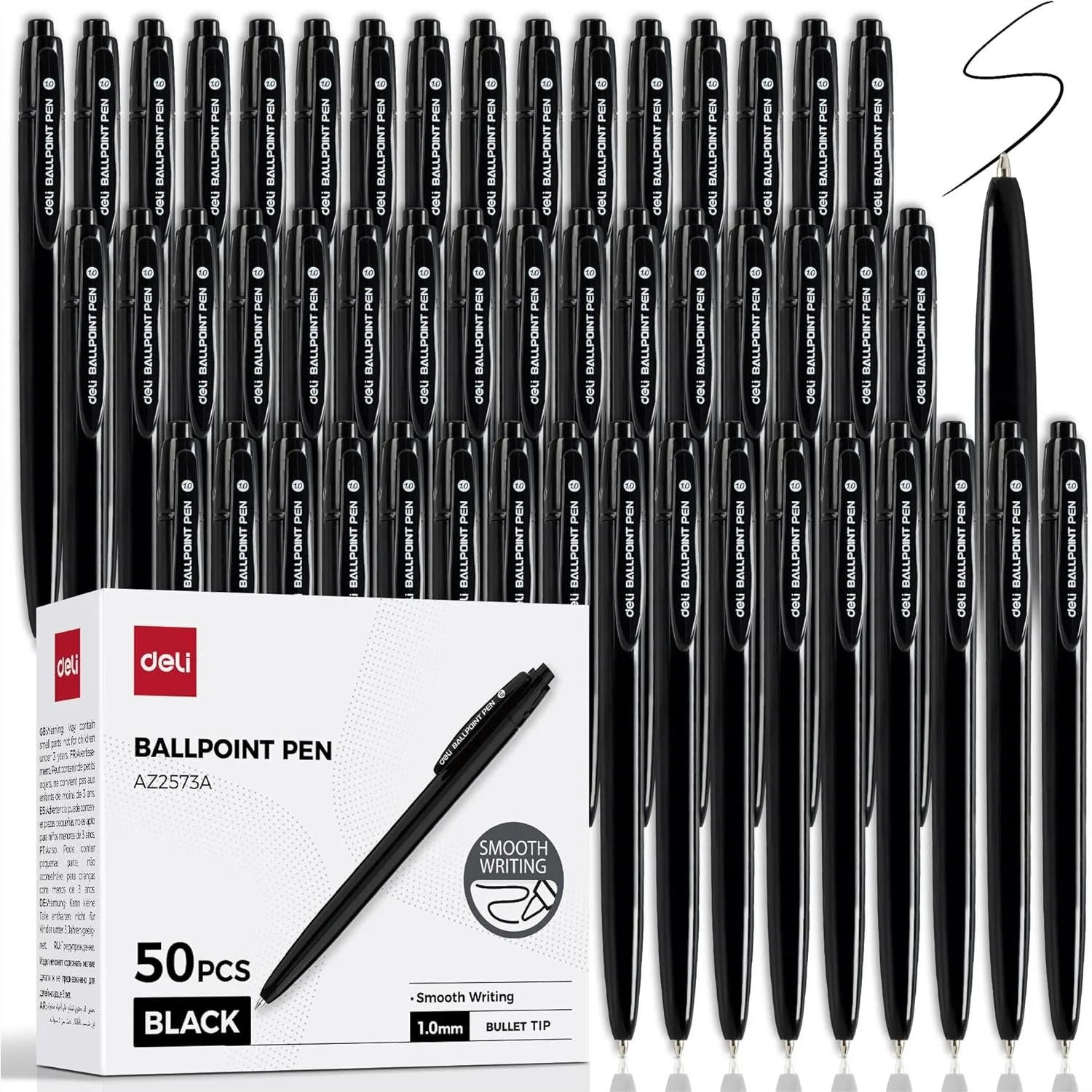 50 Pack Retractable Ballpoint Pens, 1.0mm Black Ink, Smooth Writing, No Bleed, Comfortable Grip for Office School Home
50 Pack Retractable Ballpoint Pens, 1.0mm Black Ink, Smooth Writing, No Bleed, Comfortable Grip for Office School Home