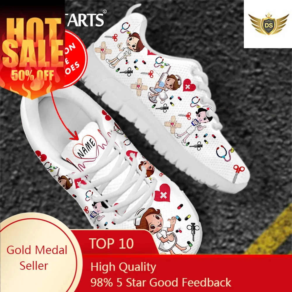 Custom Name Nurse Shoes Mesh Flat Sneakers For Women's Cute Cartoon Premium Sketch Physio Design Breathable Footwear
Custom Name Nurse Shoes Mesh Flat Sneakers For Women's Cute Cartoon Premium Sketch Physio Design Breathable Footwear