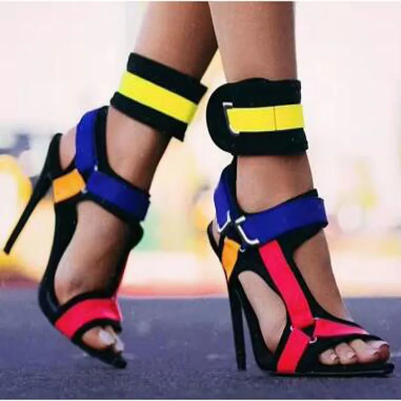 Royal Blue Yellow Red Black Patchwork Hook&Loop Ankle Wrap Sandals Pointed Open Toe Slingback Thin Heels Sandals Women Shoes
Royal Blue Yellow Red Black Patchwork Hook&Loop Ankle Wrap Sandals Pointed Open Toe Slingback Thin Heels Sandals Women Shoes
