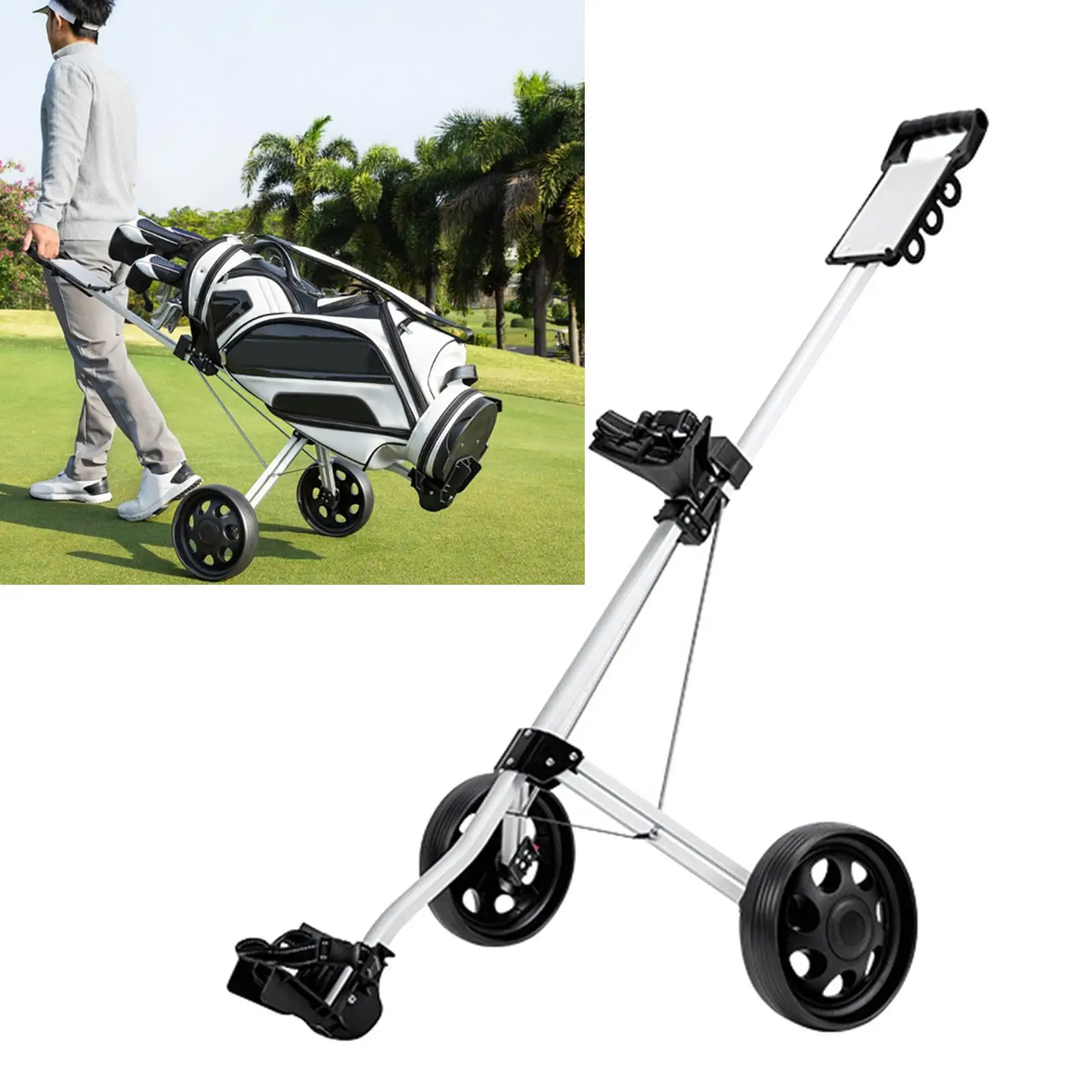 Lightweight Golf Push Cart with Bag Holder Durable Aluminum Alloy Hand Cart Foldable Trolley for Golf Clubs and Accessories
Lightweight Golf Push Cart with Bag Holder Durable Aluminum Alloy Hand Cart Foldable Trolley for Golf Clubs and Accessories