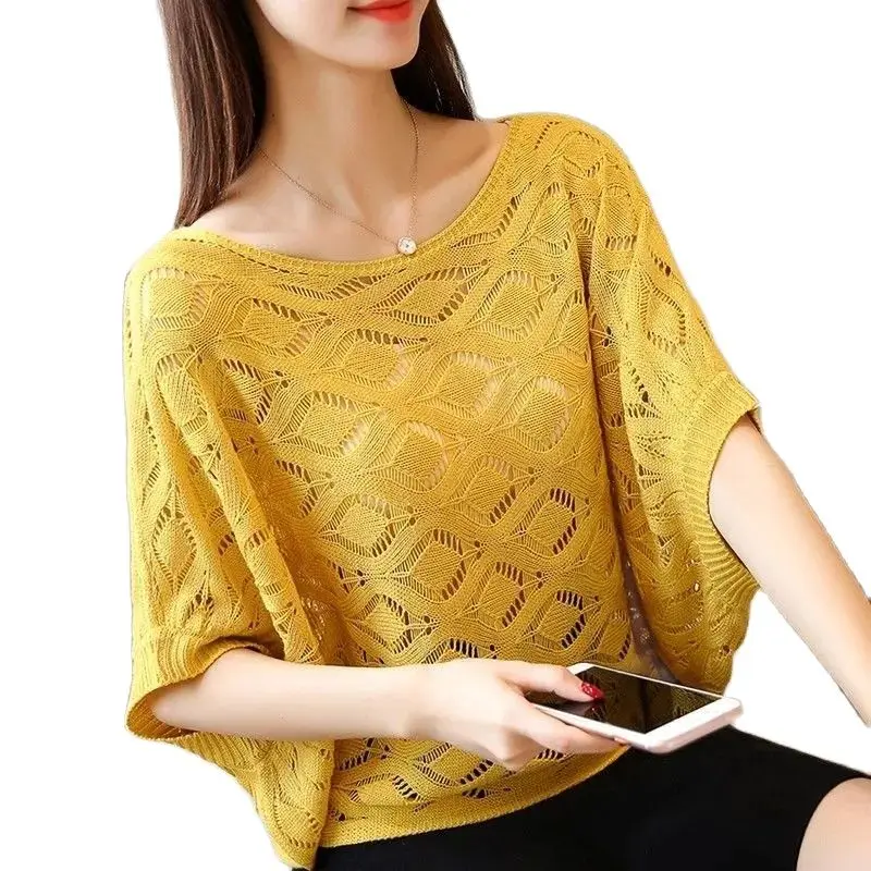 New 2022 Summer Short Sleeve T-Shirt Women's Clothing Korean Version Thin Pullover Bat Shirt Loos Knitting Shirt Student Smock
New 2022 Summer Short Sleeve T-Shirt Women's Clothing Korean Version Thin Pullover Bat Shirt Loos Knitting Shirt Student Smock
