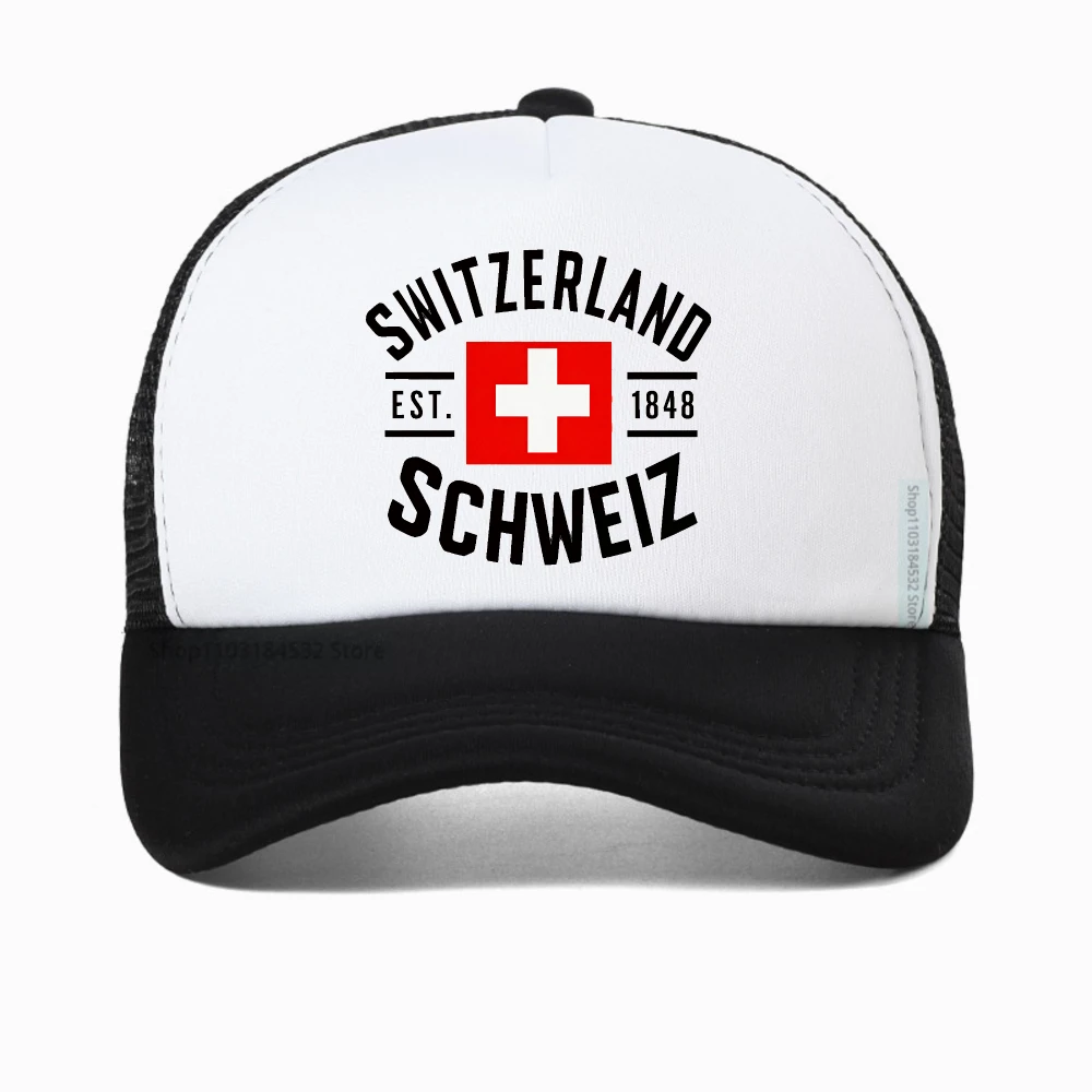 Swiss Flag 1848 Pattern Printed mesh trucker caps Men's Summer Fashion Casual Breathable baseball cap adjustable snapback hat
Swiss Flag 1848 Pattern Printed mesh trucker caps Men's Summer Fashion Casual Breathable baseball cap adjustable snapback hat
