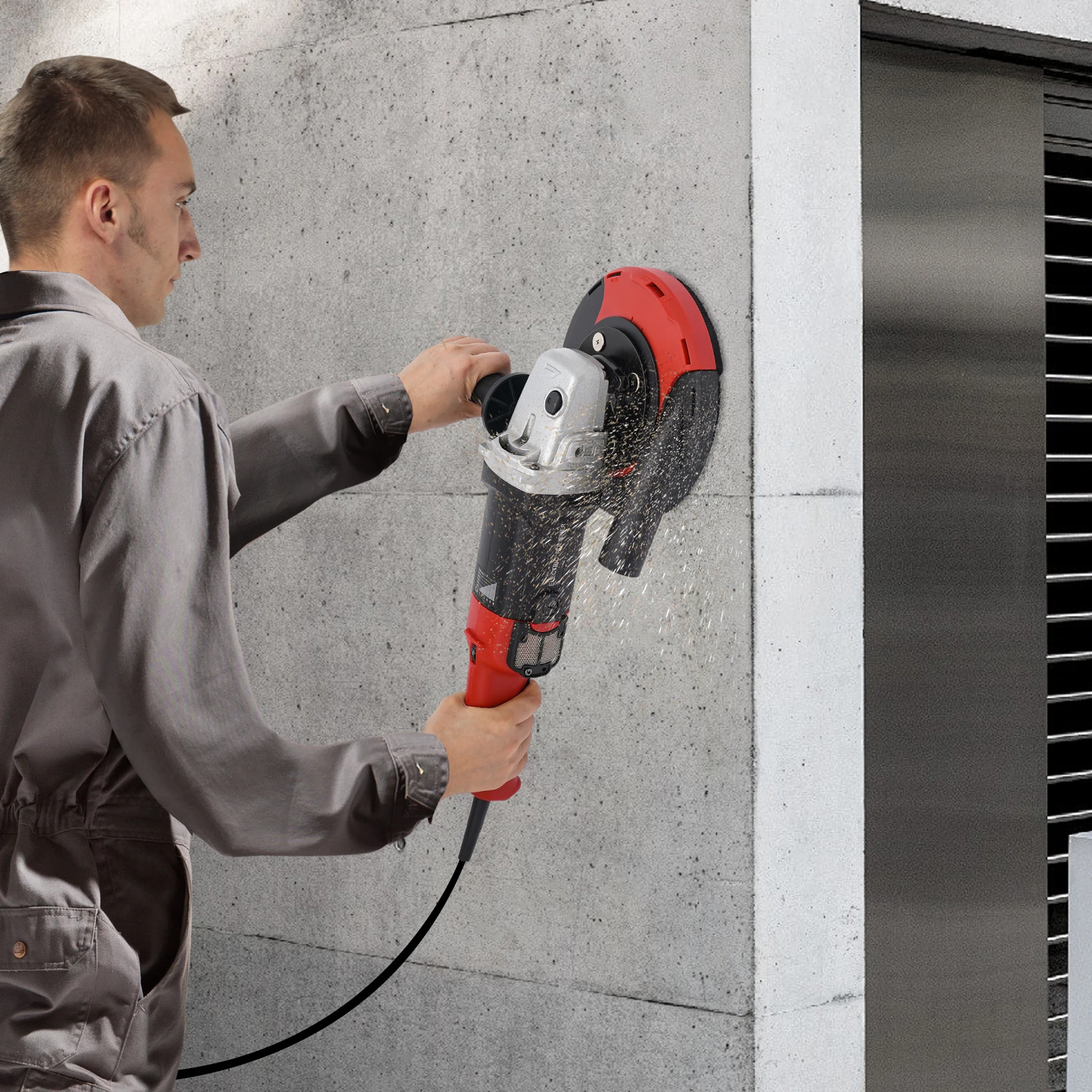 Беспылевой шлифовальный станок Набор шлифовальных машин для бетона с боковой ручкой и пылезащитной крышкой для шлифования бетона, стен и мрамора 
Беспылевой шлифовальный станок Набор шлифовальных машин для бетона с боковой ручкой и пылезащитной крышкой для шлифования бетона, стен и мрамора