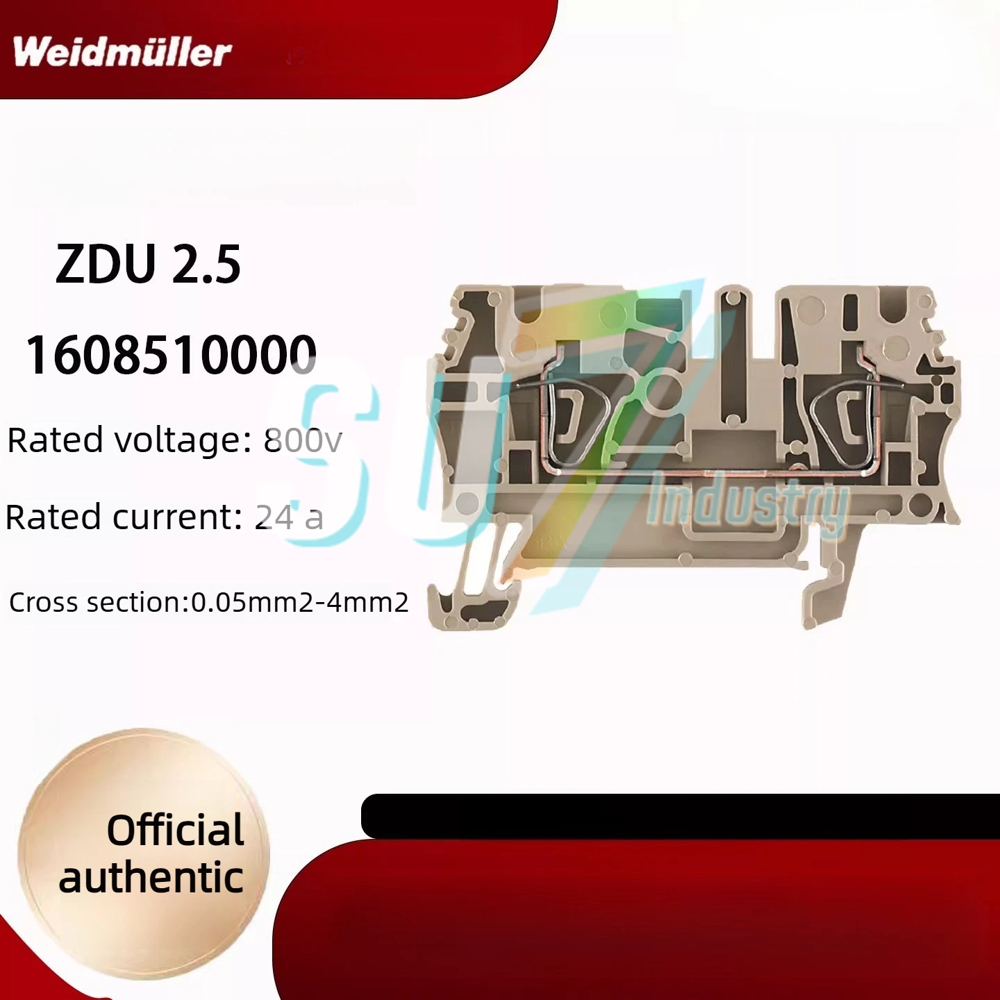 Terminal block ZDU2.5 1608510000 Spring type terminal block 100pieces/box
Terminal block ZDU2.5 1608510000 Spring type terminal block 100pieces/box