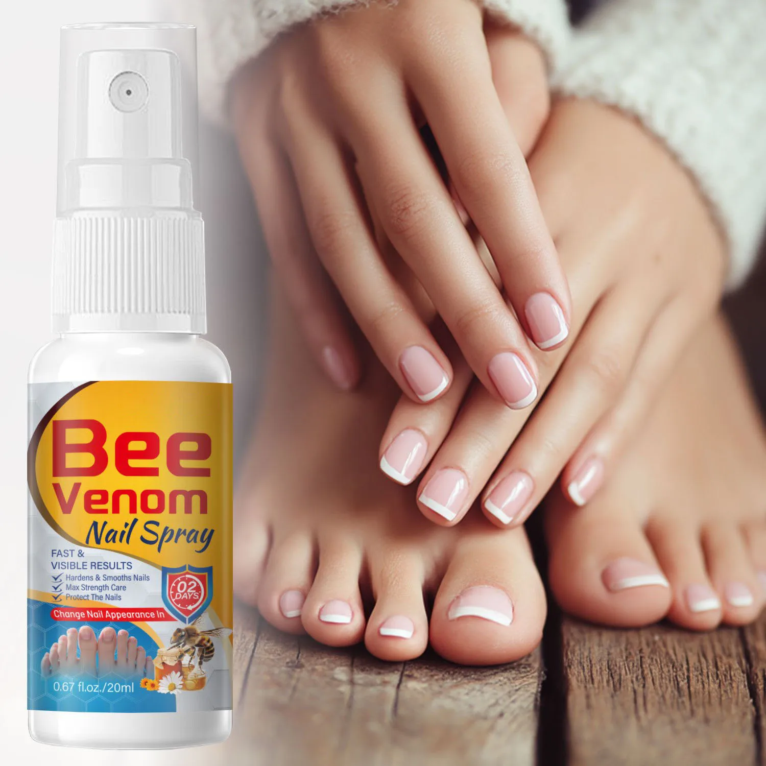 Bee Venom Nail Spray - Extra Strength Toenail and Fingernail Care Serum - Fast-Acting Formula for Fragile Abnormal Rough Fingers
Bee Venom Nail Spray - Extra Strength Toenail and Fingernail Care Serum - Fast-Acting Formula for Fragile Abnormal Rough Fingers