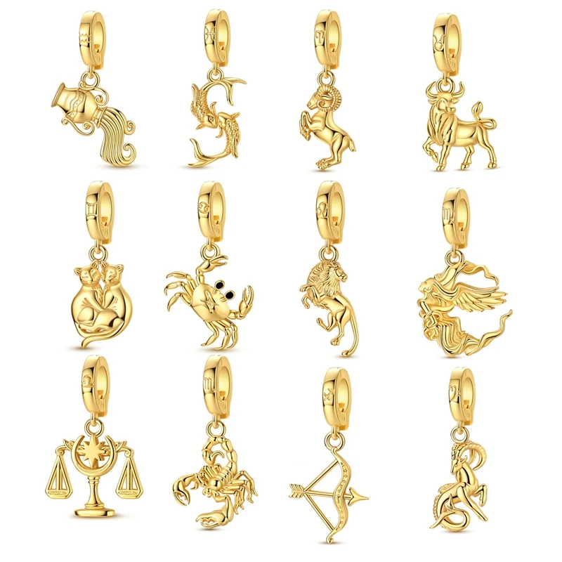 Original 925 Sterling Silver Charms Golden 12 Constellation Openable Pendant Fit Original Bracelet For Women DIY Jewelry Gift
Original 925 Sterling Silver Charms Golden 12 Constellation Openable Pendant Fit Original Bracelet For Women DIY Jewelry Gift