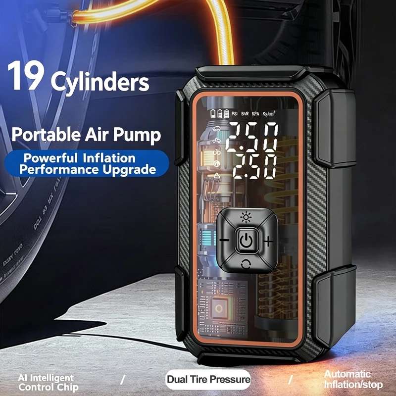 5 Modes Electric Tire Inflator Wireless Portable Air Compressor Pump for Motorcycle Bike with LED Light Digital Display
5 Modes Electric Tire Inflator Wireless Portable Air Compressor Pump for Motorcycle Bike with LED Light Digital Display