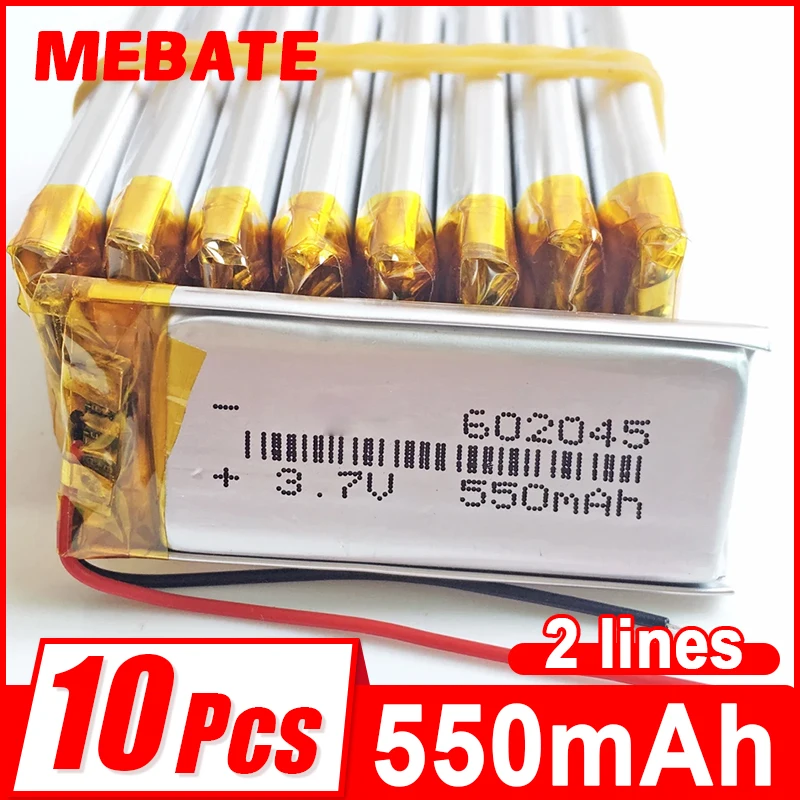 Lot 10 PCS 3.7V 550mAh Lipo Rechargeable Battery 602045 For MP3 GPS Bluetooth Recorder Headset Camera Smart Watch Bracelet
Lot 10 PCS 3.7V 550mAh Lipo Rechargeable Battery 602045 For MP3 GPS Bluetooth Recorder Headset Camera Smart Watch Bracelet