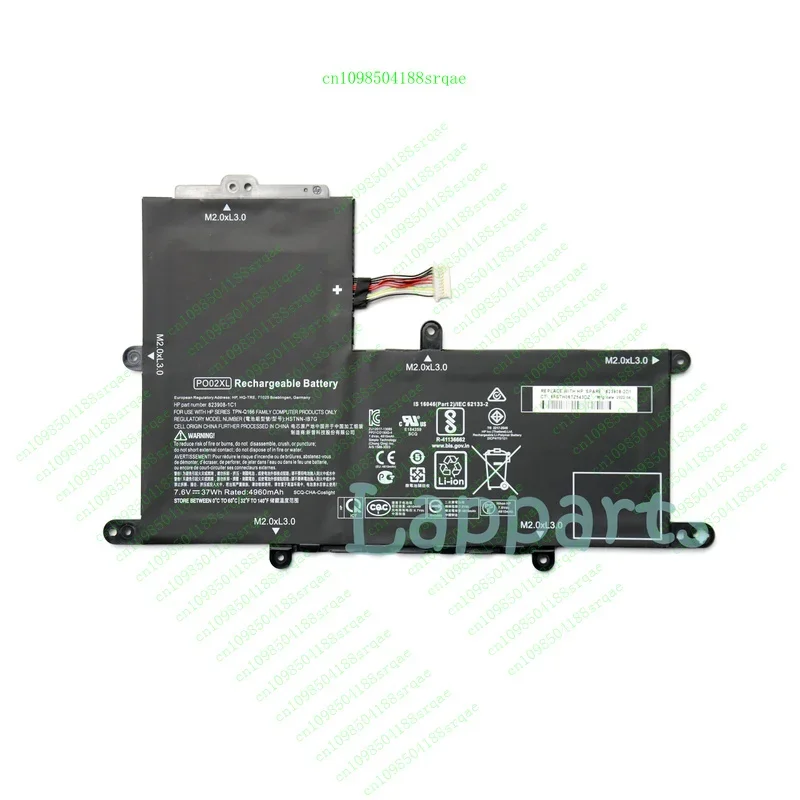 Genuine PO02XL Battery for HP Stream 11-R 11-Y 823908-1C1 HSTNN-DB7G 824560-005"% Test"
Genuine PO02XL Battery for HP Stream 11-R 11-Y 823908-1C1 HSTNN-DB7G 824560-005"% Test"