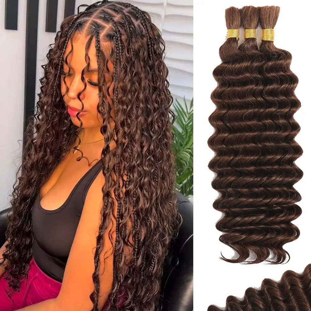 Dark brown #4 110g 28 Inch Curly Boho Hair for Braiding Knotless 12A Deep Wave Bulk Bohemian 2 Bundles/Pack 100% Human Hair
Dark brown #4 110g 28 Inch Curly Boho Hair for Braiding Knotless 12A Deep Wave Bulk Bohemian 2 Bundles/Pack 100% Human Hair