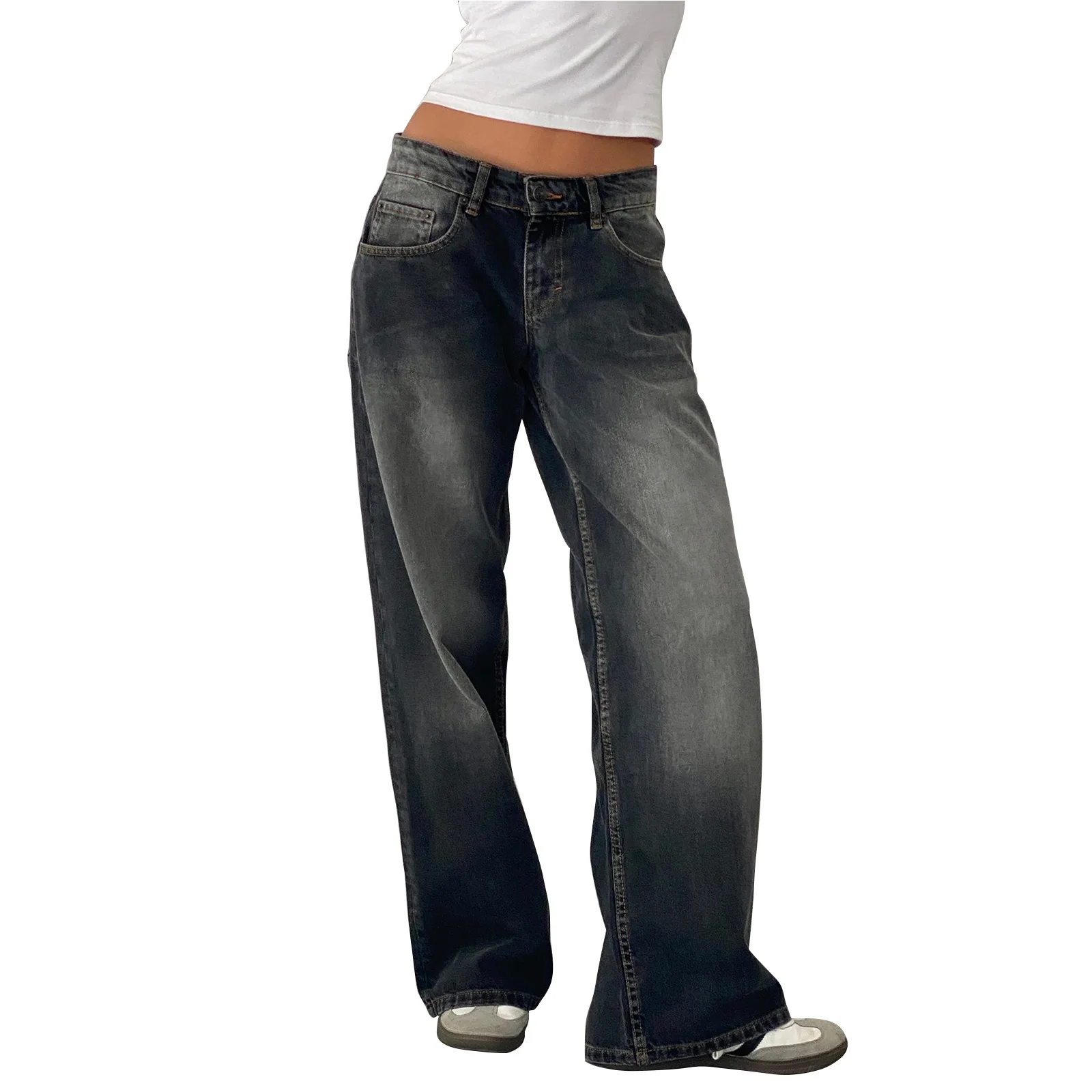 Women Low Rise Jeans Classic Wide Leg Style Denim Shorts Zipper Button Solid Trousers with Pockets
Women Low Rise Jeans Classic Wide Leg Style Denim Shorts Zipper Button Solid Trousers with Pockets