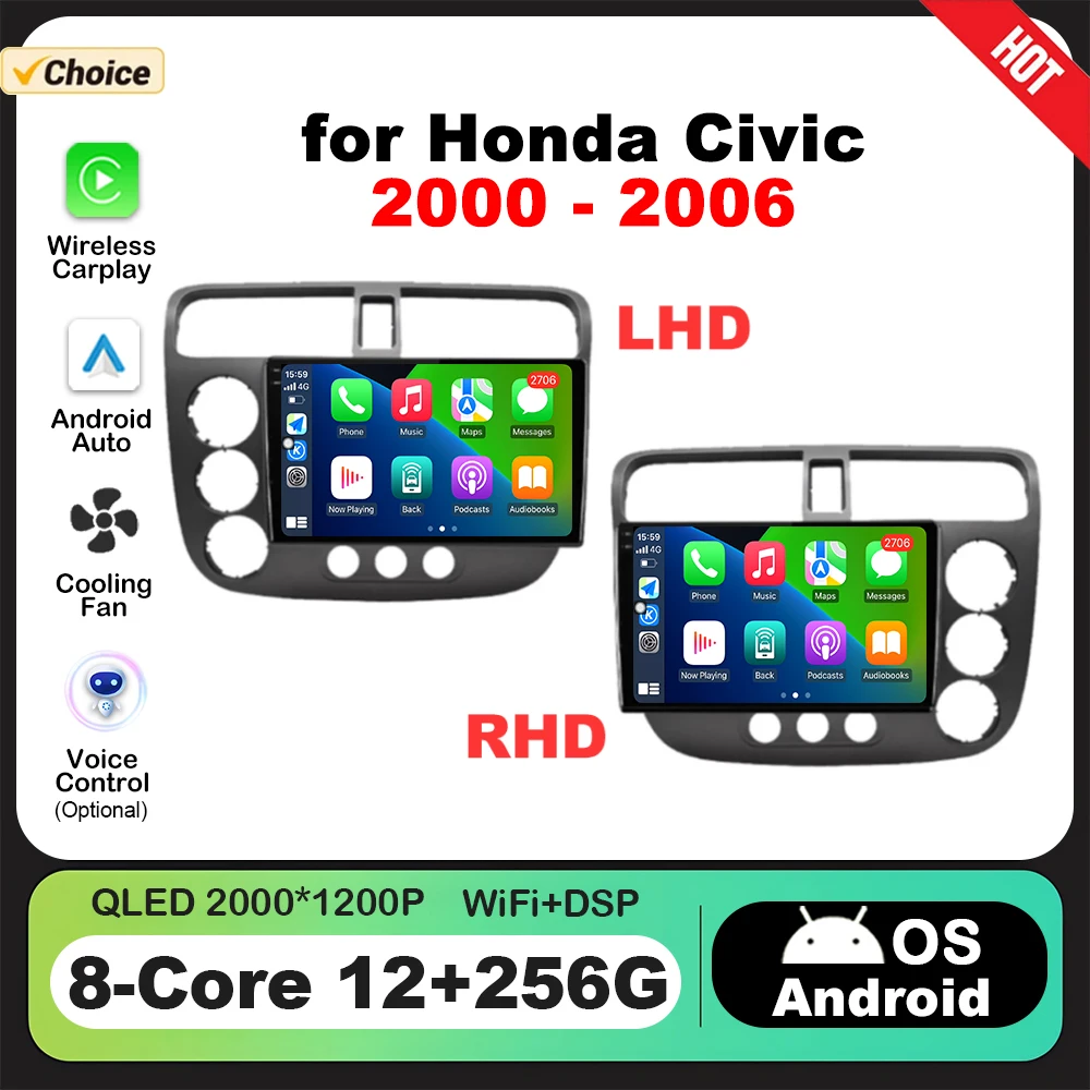 9 inch for Honda Civic 2000 - 2006 Car Multimedia Radio Player Android OS GPS Navigation WiFi 4G BT DSP Stereo Wireless CarPlay
9 inch for Honda Civic 2000 - 2006 Car Multimedia Radio Player Android OS GPS Navigation WiFi 4G BT DSP Stereo Wireless CarPlay