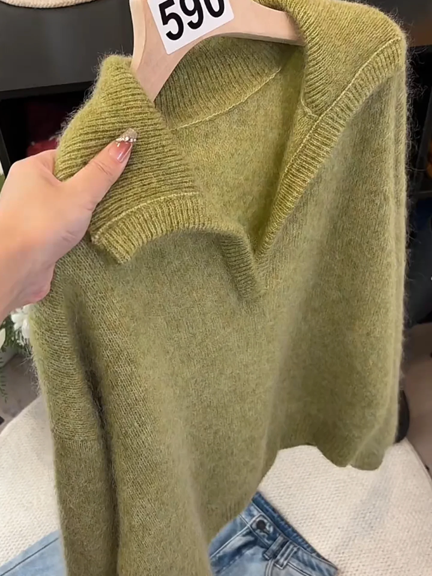 Autumn Winter Loose Fit Long Sve Knitted Sweater Women's Overhead Sle een Color Simple Lazy Faion f High Collar
Autumn Winter Loose Fit Long Sve Knitted Sweater Women's Overhead Sle een Color Simple Lazy Faion f High Collar