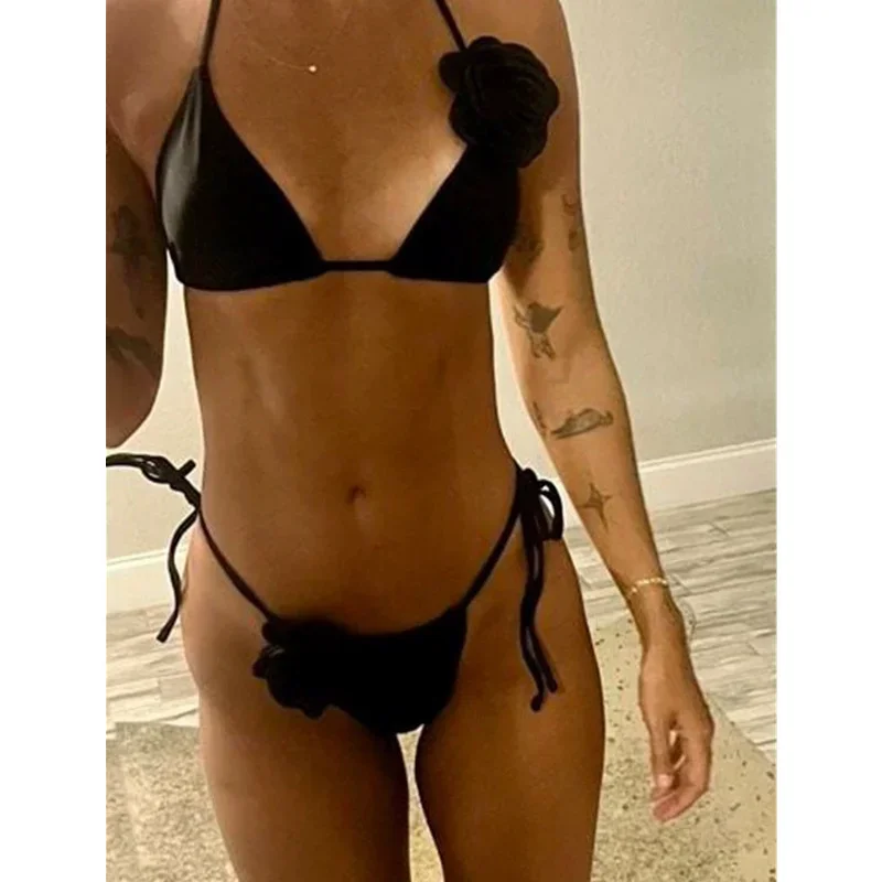 Swimsuit Women 2 Piece Set Summer 3D Flower Halter Padded Bra and Low Waist Thong Briefs Bikini Bathing Suit Swimwear
Swimsuit Women 2 Piece Set Summer 3D Flower Halter Padded Bra and Low Waist Thong Briefs Bikini Bathing Suit Swimwear