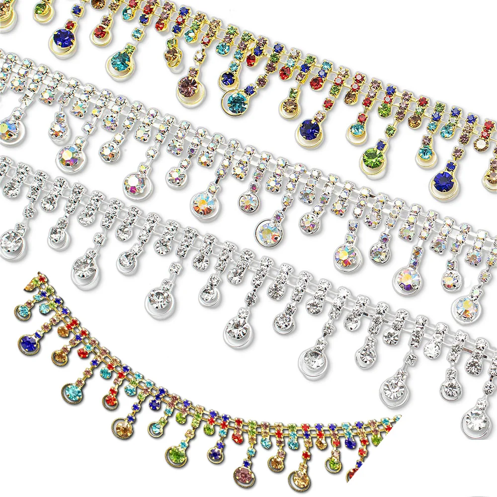1 Yard Tassel Rhinestones Chain Gold And Silver Base Crystals Stones Sew On Rhinestones Accessories Crafts Glass Beads Chain
1 Yard Tassel Rhinestones Chain Gold And Silver Base Crystals Stones Sew On Rhinestones Accessories Crafts Glass Beads Chain