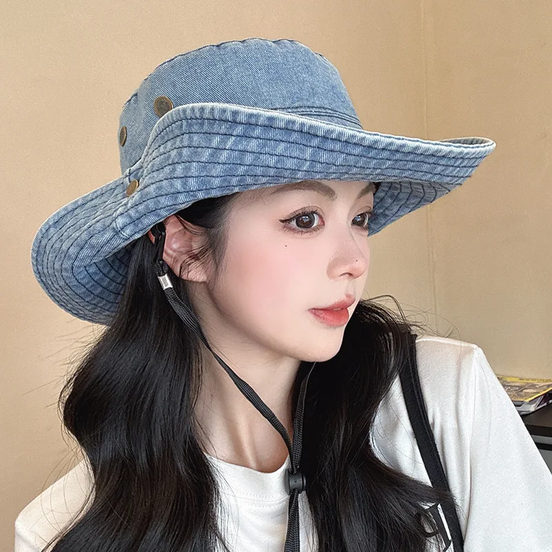 Retro Letter Embroidered Western Cowboy Hat Men and Women Outdoor Sunscreen Sunshade Large Brim Casual Lace-up Bucket Hats
Retro Letter Embroidered Western Cowboy Hat Men and Women Outdoor Sunscreen Sunshade Large Brim Casual Lace-up Bucket Hats