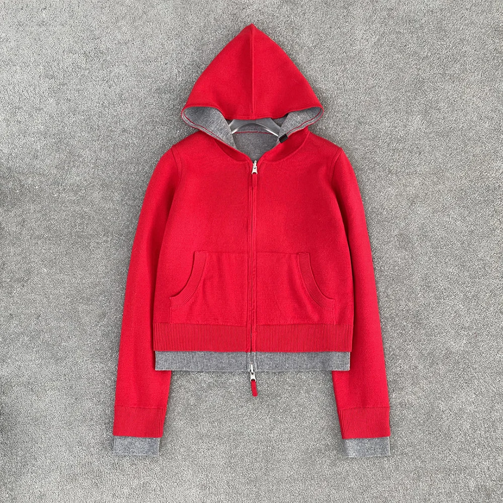 Wool Blend Women's Jacket Y2k Clashing Color Forward and Backward Two Wear Casual Hundred Hooded Jacket Tops Spring 2025 New
Wool Blend Women's Jacket Y2k Clashing Color Forward and Backward Two Wear Casual Hundred Hooded Jacket Tops Spring 2025 New