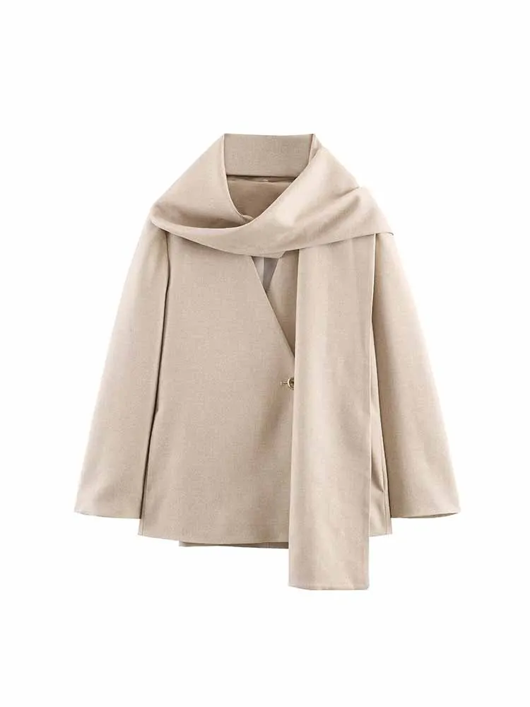 Новый женский пиджак HH 2026: модный тренд весны, длинные рукава, воротник-шарф, однотонный, на пуговицах, повседневный, свободный, элегантный
Новый женский пиджак HH 2026: модный тренд весны, длинные рукава, воротник-шарф, однотонный, на пуговицах, повседневный, свободный, элегантный